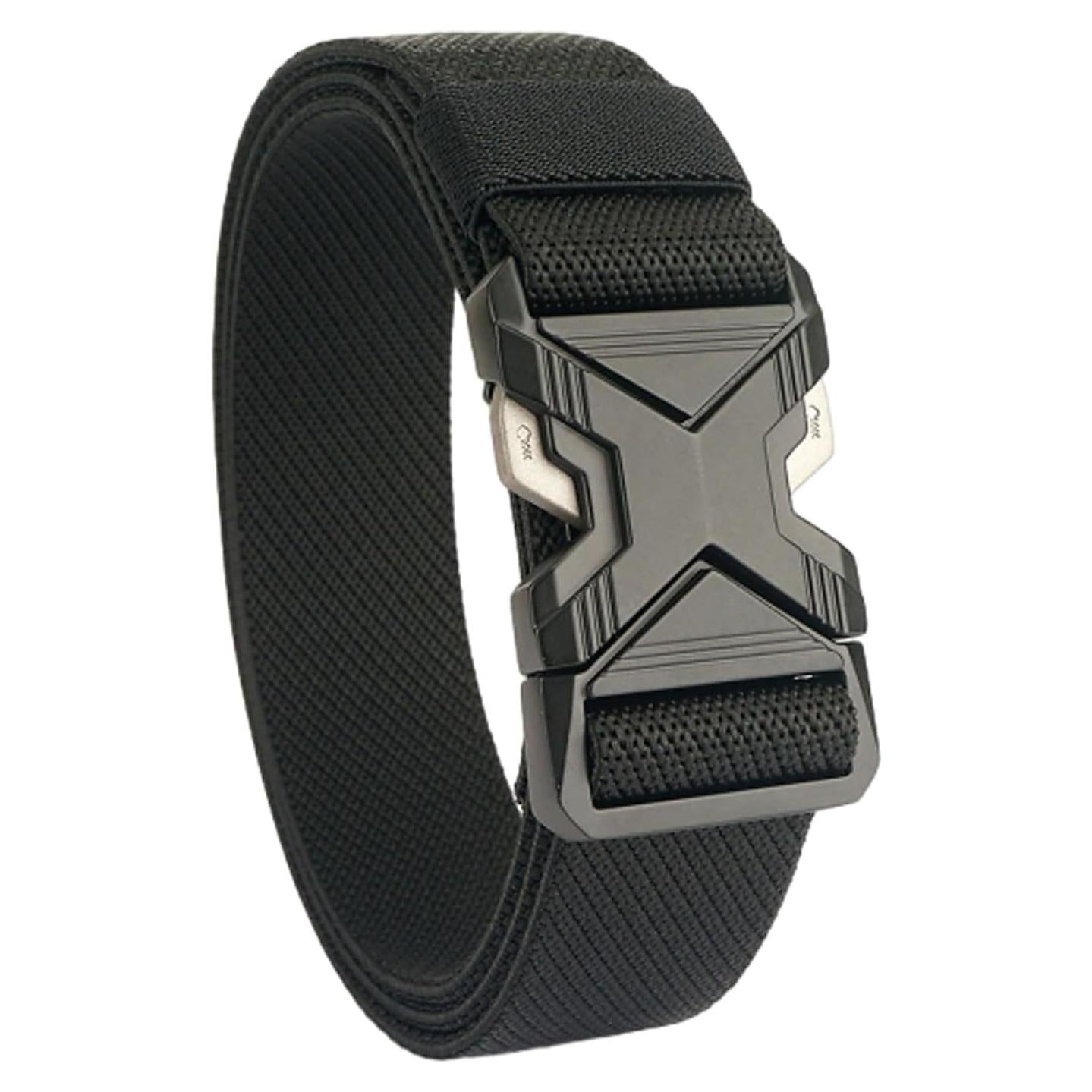 Cinturón Elástico Hombre 3.81 cm Hebilla Rápida Negro