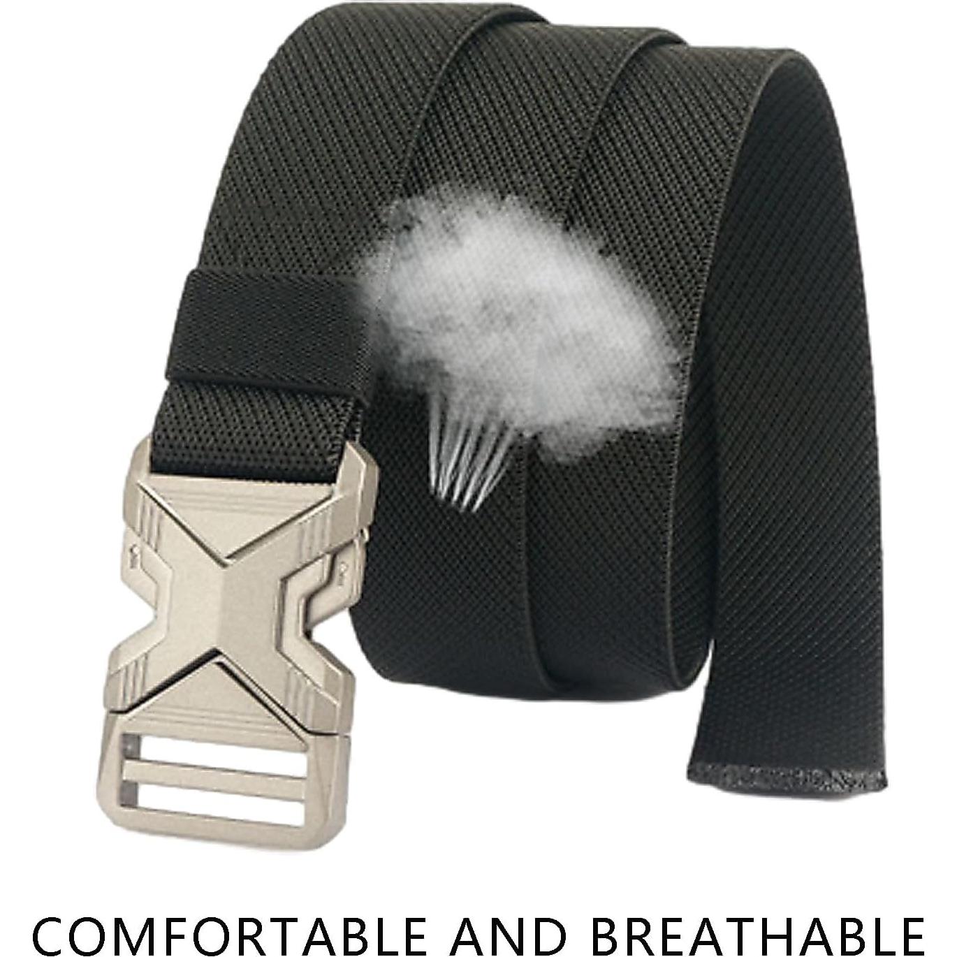 Cinturón Elástico Hombre 3.81 cm Hebilla Rápida Negro