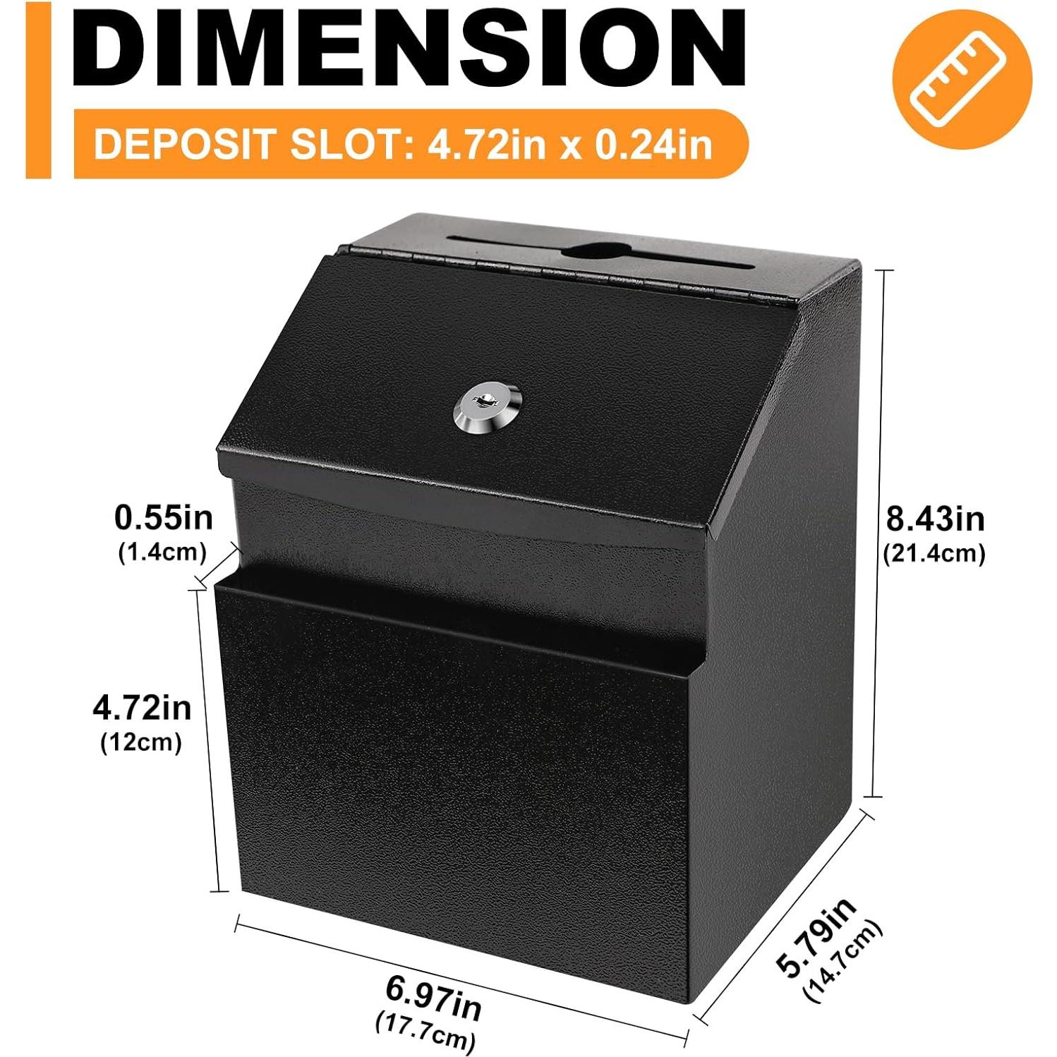 Caja de Sugerencias LINSIRON con Cerradura 21.3x14.7x17.8 cm