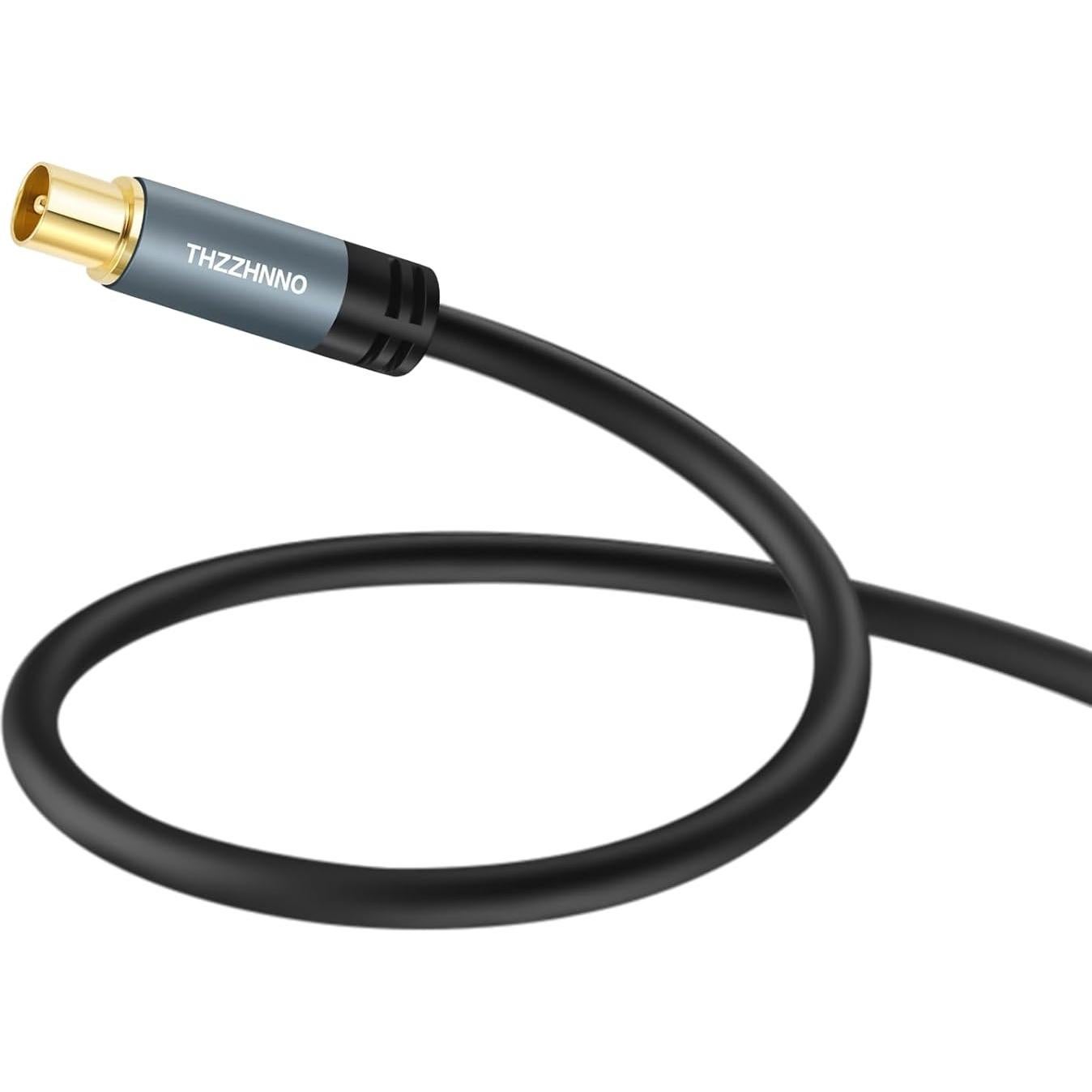 Cable Coaxial RG6 1.0M Zhongben Macho a Macho Baño de Oro