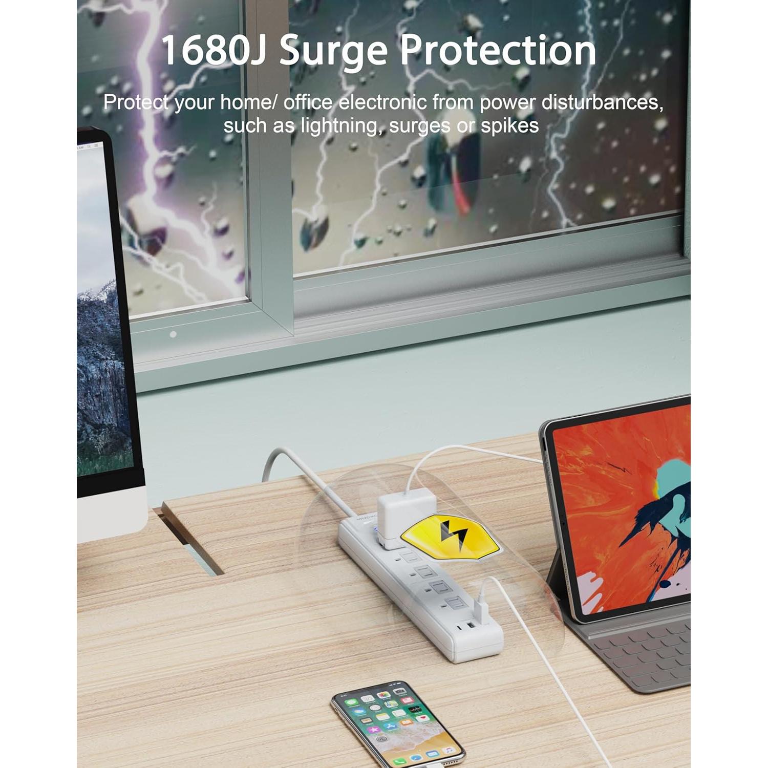 Adaptador de enchufe 2 a 3 clavijas WRXDMC con 5 salidas y 3 USB