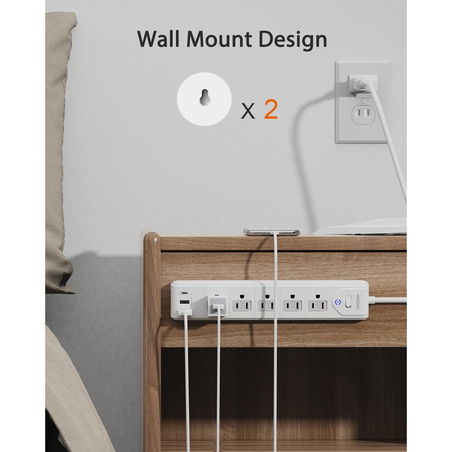 Adaptador de enchufe 2 a 3 clavijas WRXDMC con 5 salidas y 3 USB