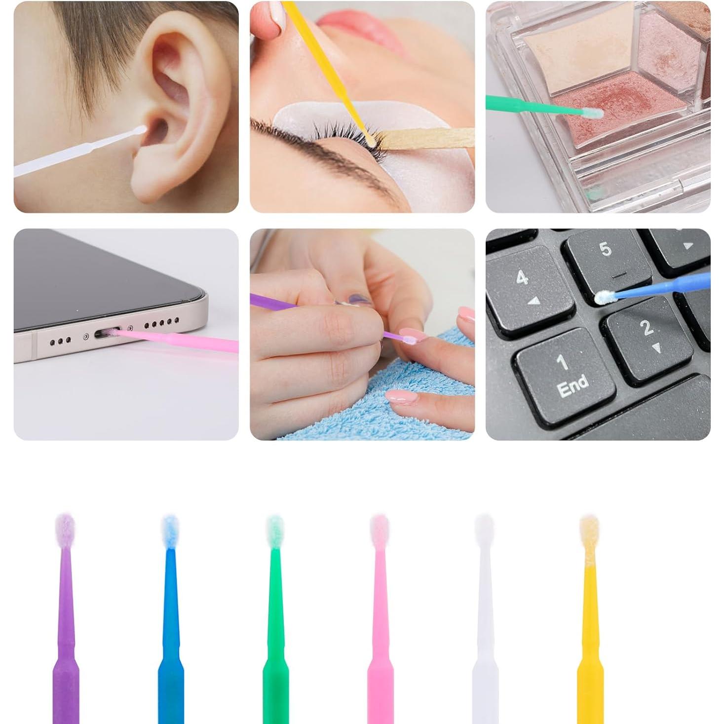 Tbestmax 1200 Pcs Bastones Micro Aplicadores Desechables para Pestañas