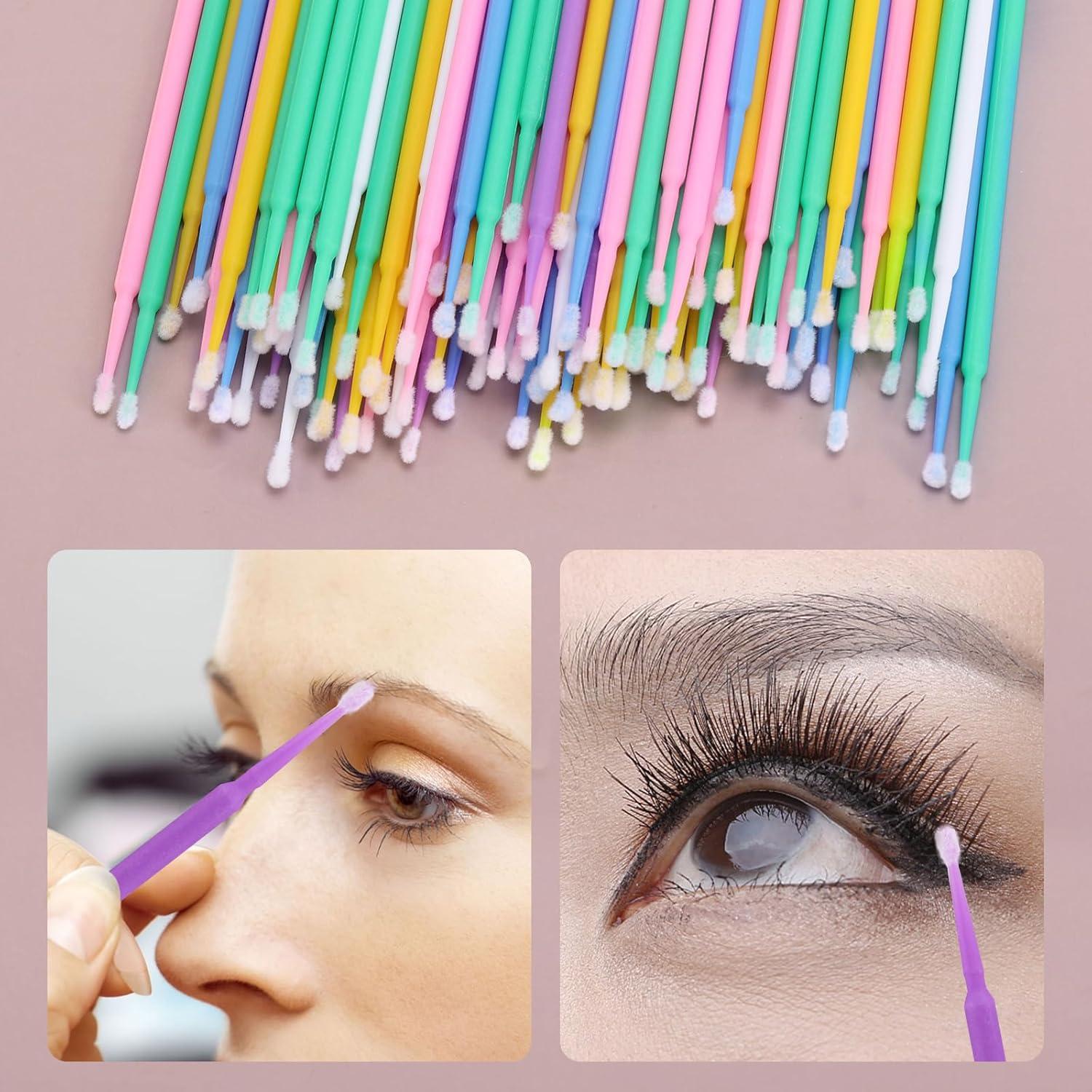 Tbestmax 1200 Pcs Bastones Micro Aplicadores Desechables para Pestañas