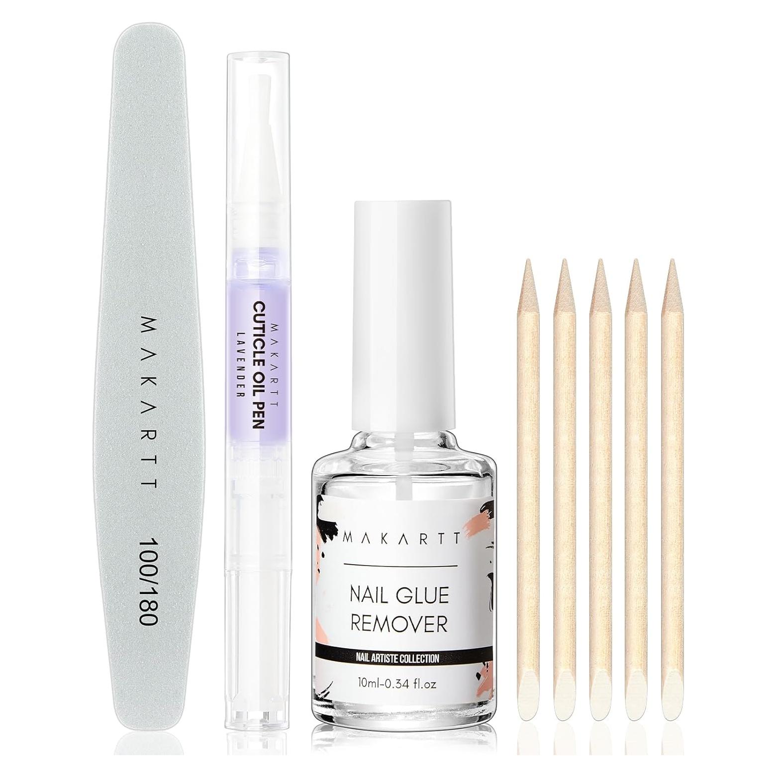 Kit Removedor de Pegamento para Uñas Makartt 10ML + Lima 100/180