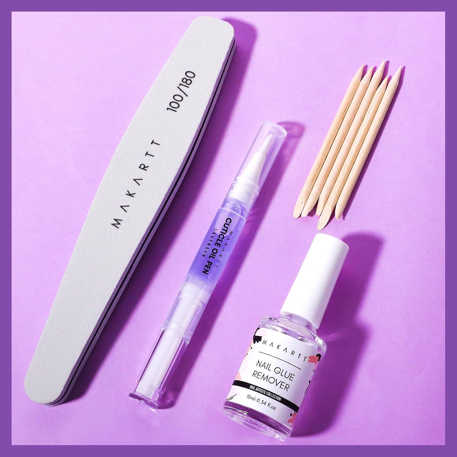 Kit Removedor de Pegamento para Uñas Makartt 10ML + Lima 100/180