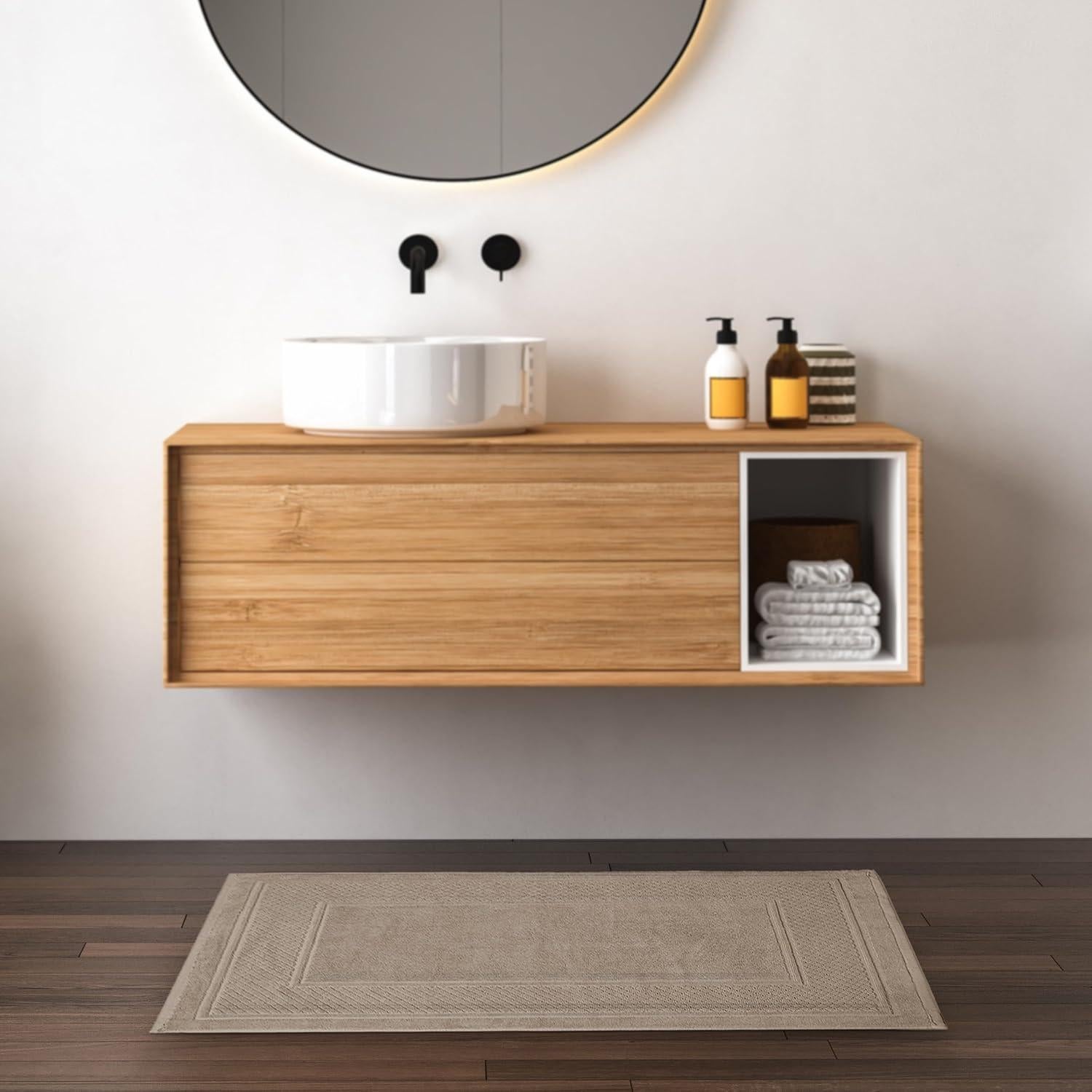 Alfombrillas de Baño Avalon Beige - Juego de 2 Algodón 900 GSM