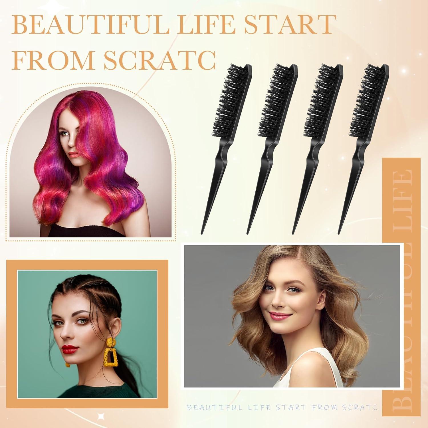 Set de 6 Cepillos de Teasing Yaomiao para Cabello Fino Negro