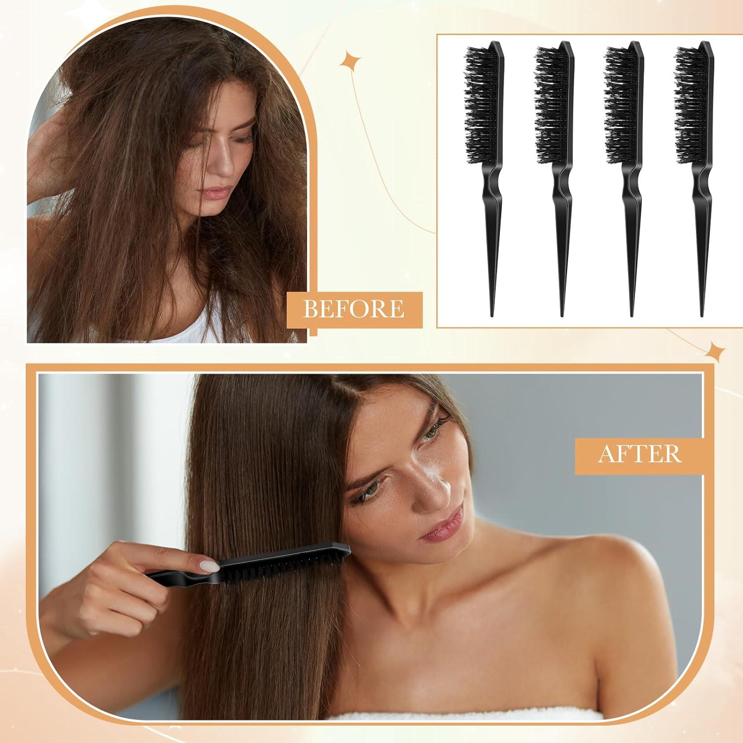 Set de 6 Cepillos de Teasing Yaomiao para Cabello Fino Negro