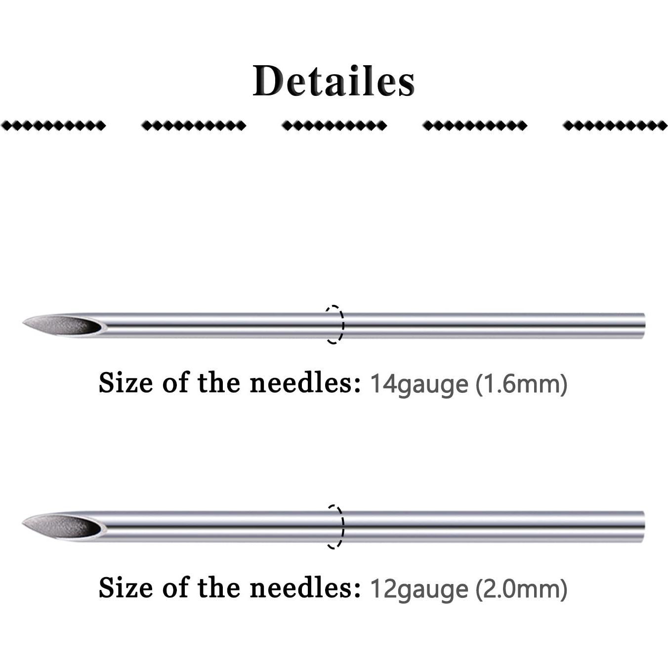 Kit de Piercing de Ombligo QWALIT - Acero Inoxidable 12g y 14g