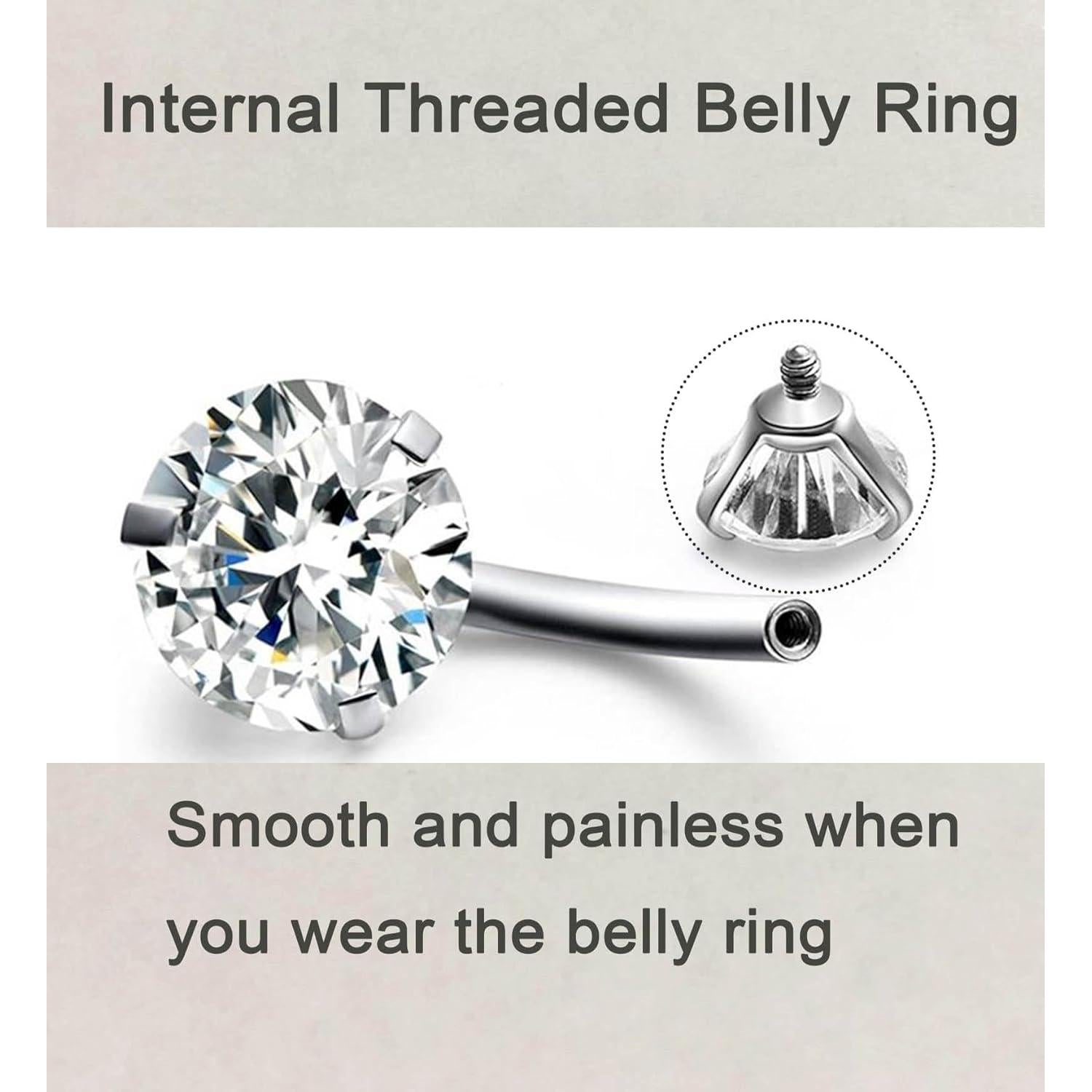 Kit de Piercing de Ombligo QWALIT - Acero Inoxidable 12g y 14g