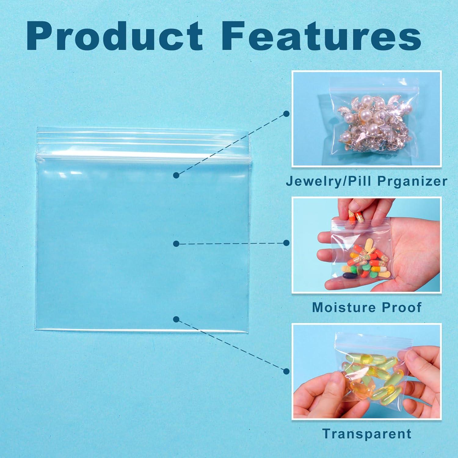 100 Bolsas para Pastillas Reutilizables MZRoyal 7.6x6.9 cm Sin BPA