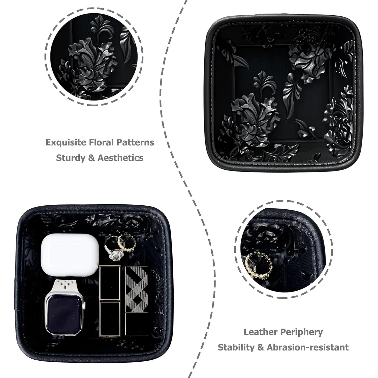 Organizador de Bandeja de Joyería TIGERMILLION Negro 15.5x15.5 cm