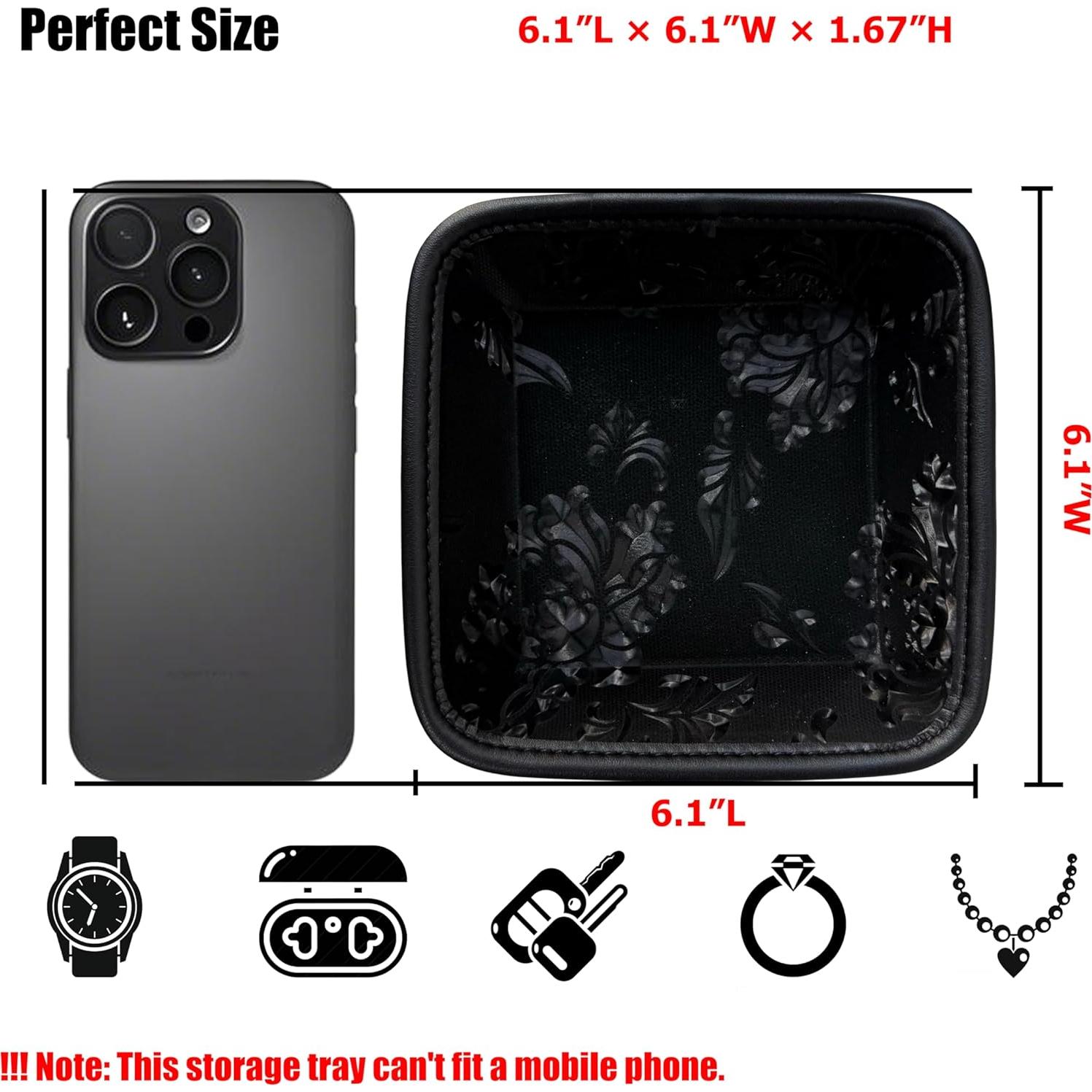 Organizador de Bandeja de Joyería TIGERMILLION Negro 15.5x15.5 cm