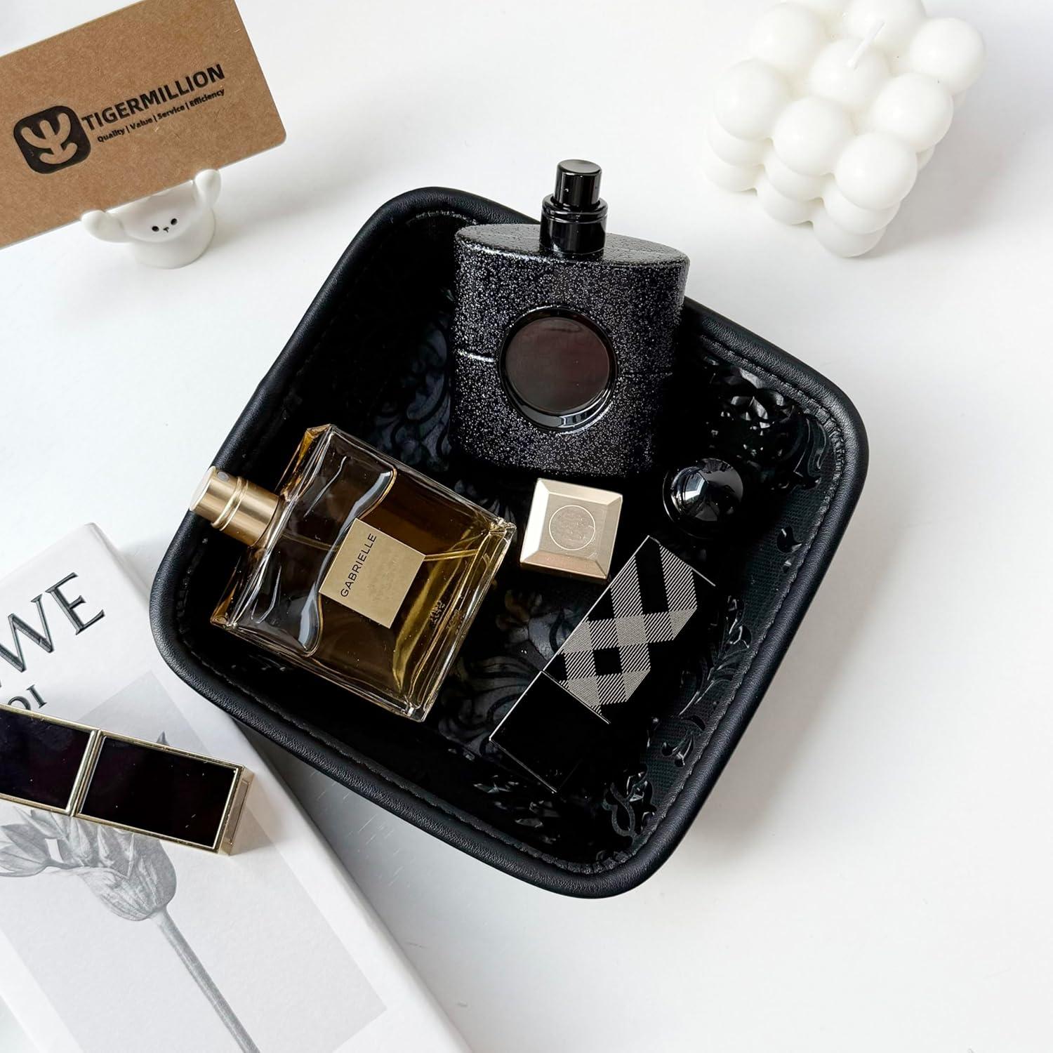 Organizador de Bandeja de Joyería TIGERMILLION Negro 15.5x15.5 cm