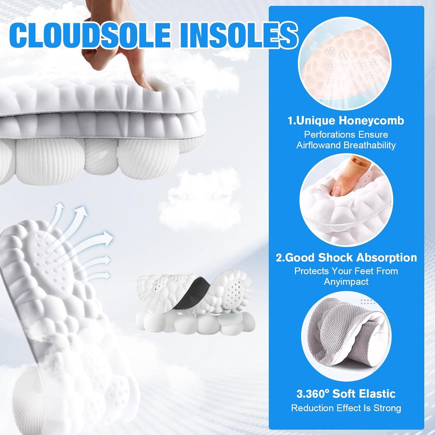 Plantillas 4D Cloud Konenbra - Ultra Cómodas para Zapatos 7-8