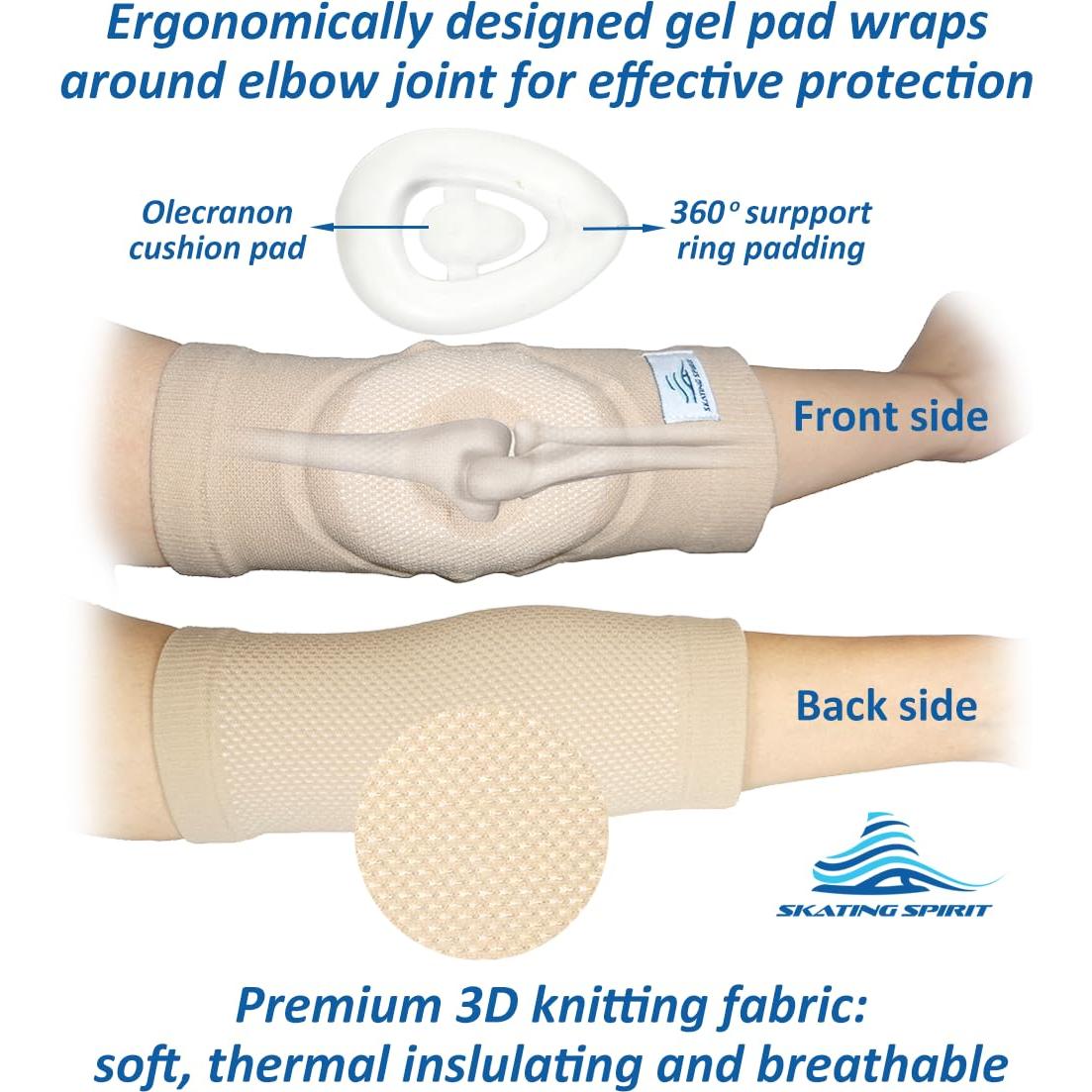 Almohadillas de Gel para Codos Skating Spirit - Pequeñas Beige