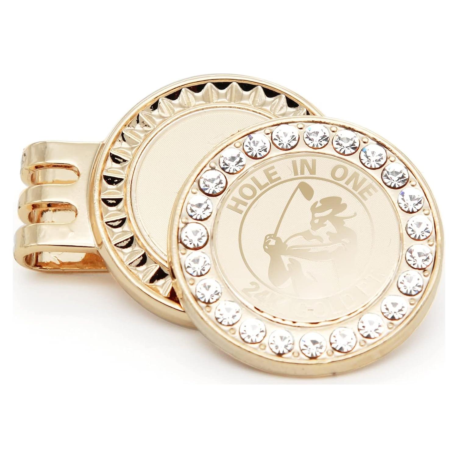 Marcador de Pelota de Golf VERTINI Oro 24K con Cristal Austríaco