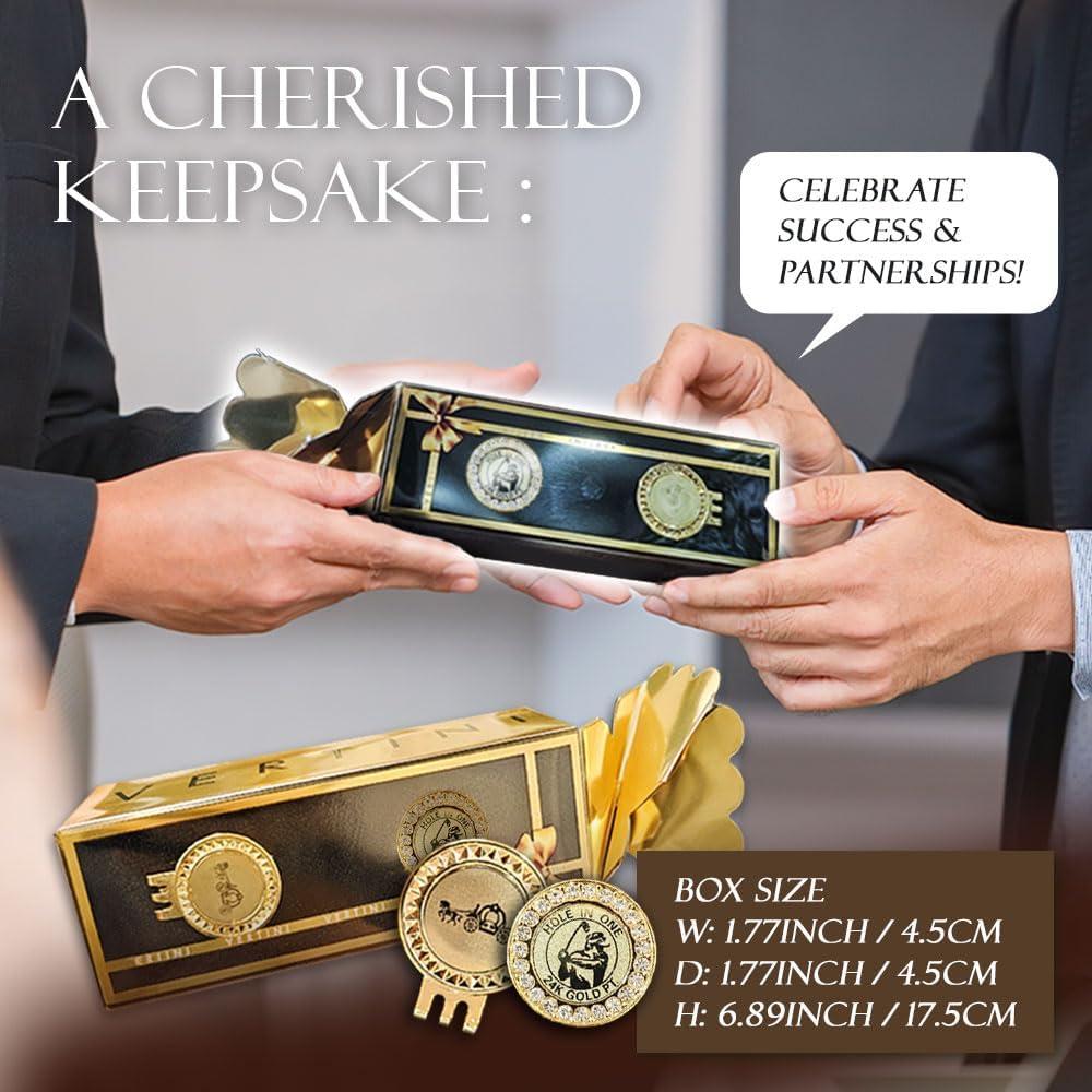 Marcador de Pelota de Golf VERTINI Oro 24K con Cristal Austríaco