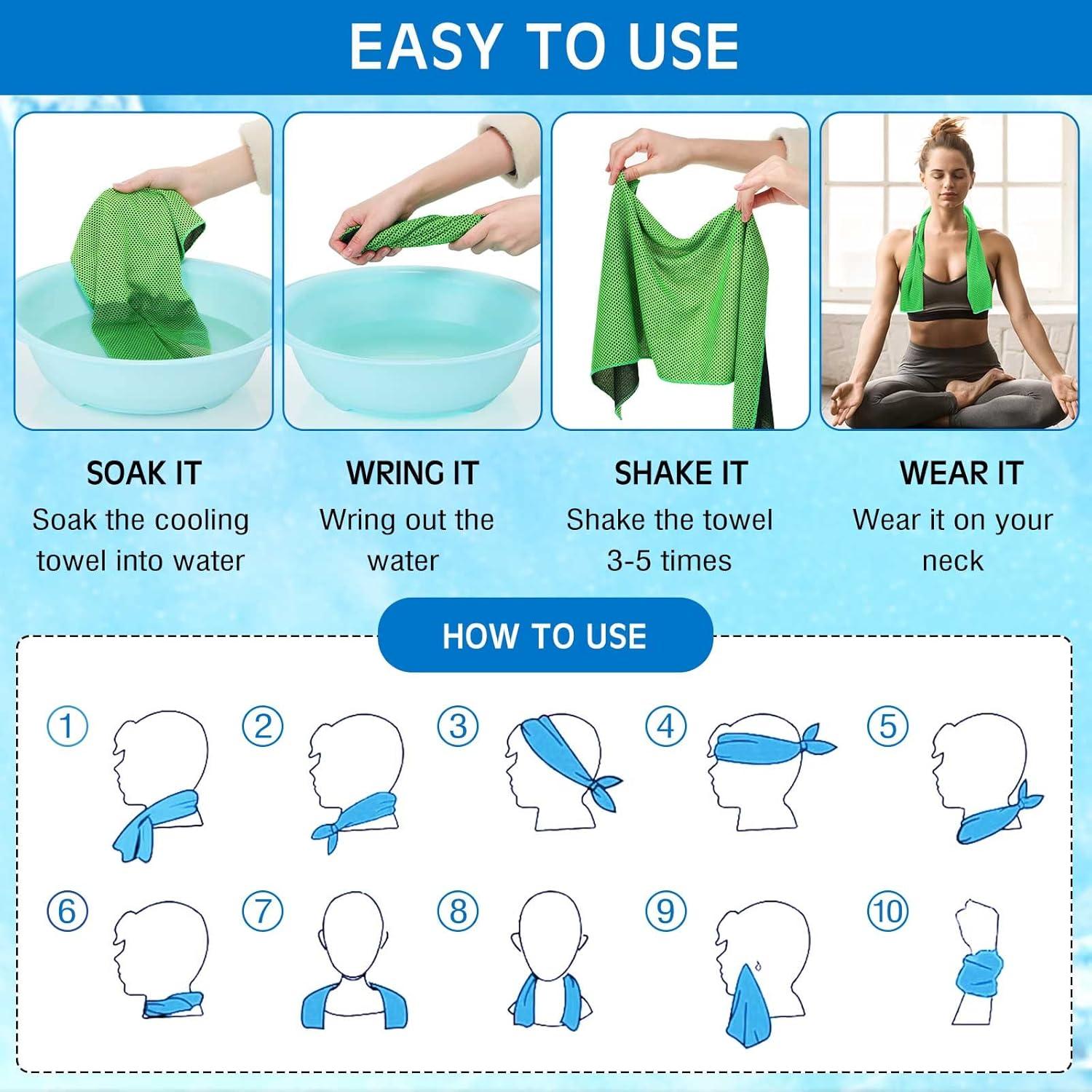 Toalla de Enfriamiento BBTO Microfibra 81x30 cm para Yoga y Gimnasio