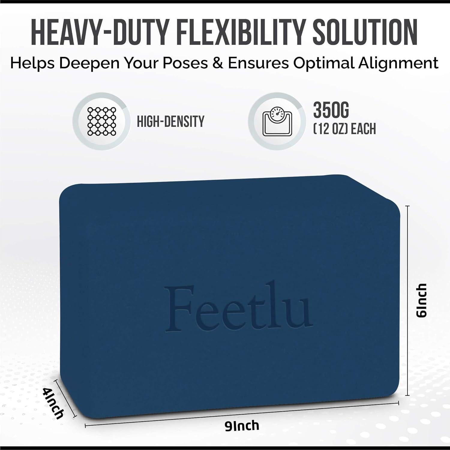 Bloques de Yoga Feetlu 2-Pack EVA Antideslizante 23x15x10cm