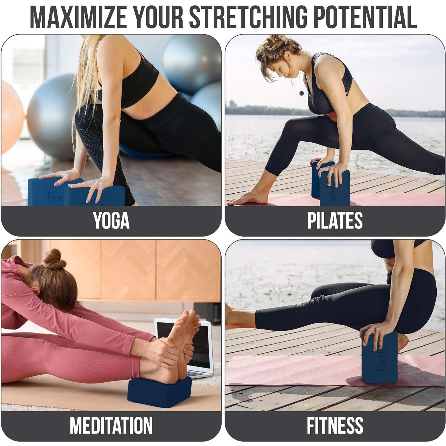 Bloques de Yoga Feetlu 2-Pack EVA Antideslizante 23x15x10cm