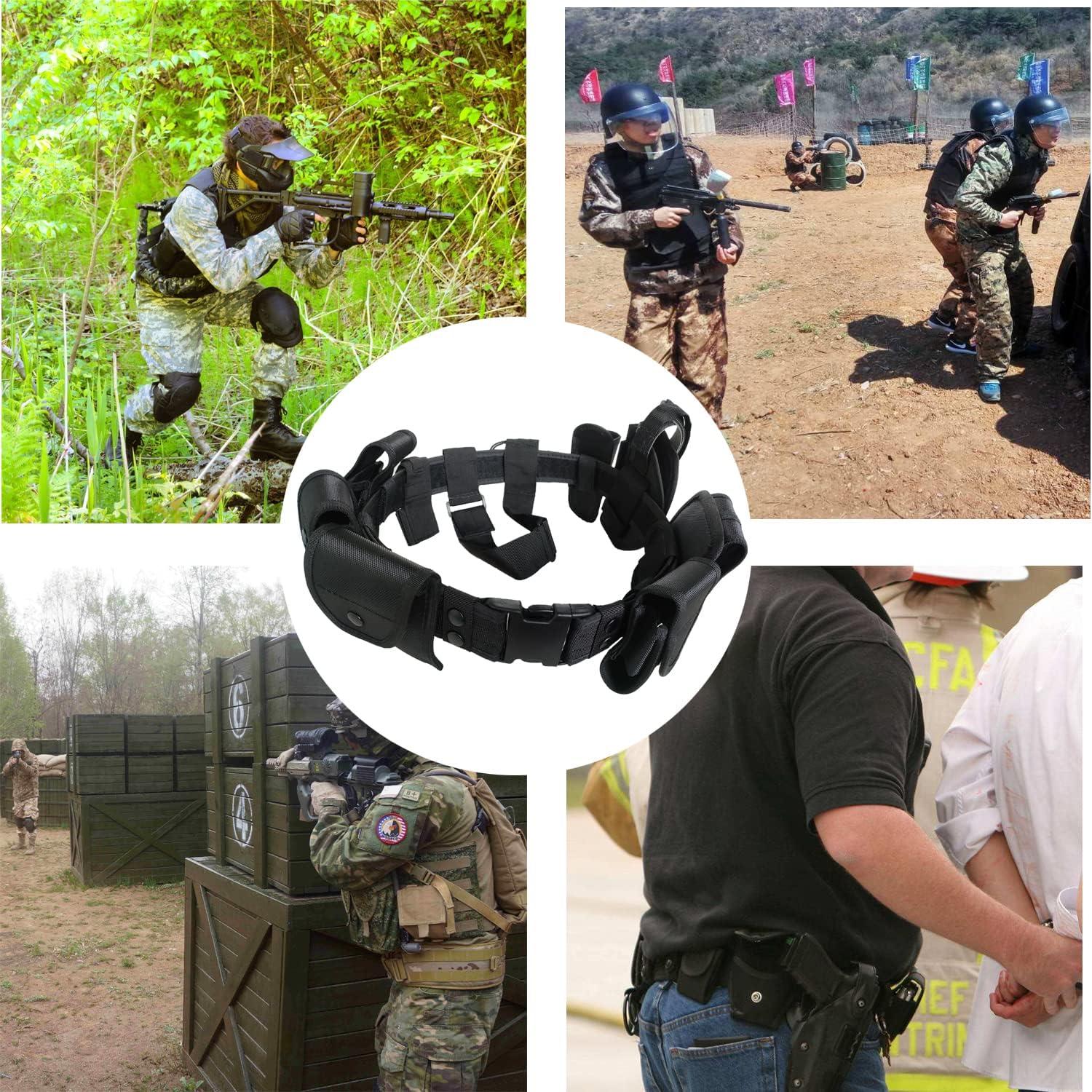 Cinturón Táctico Policial ZGJINLONG 10 en 1 Ajustable Negro