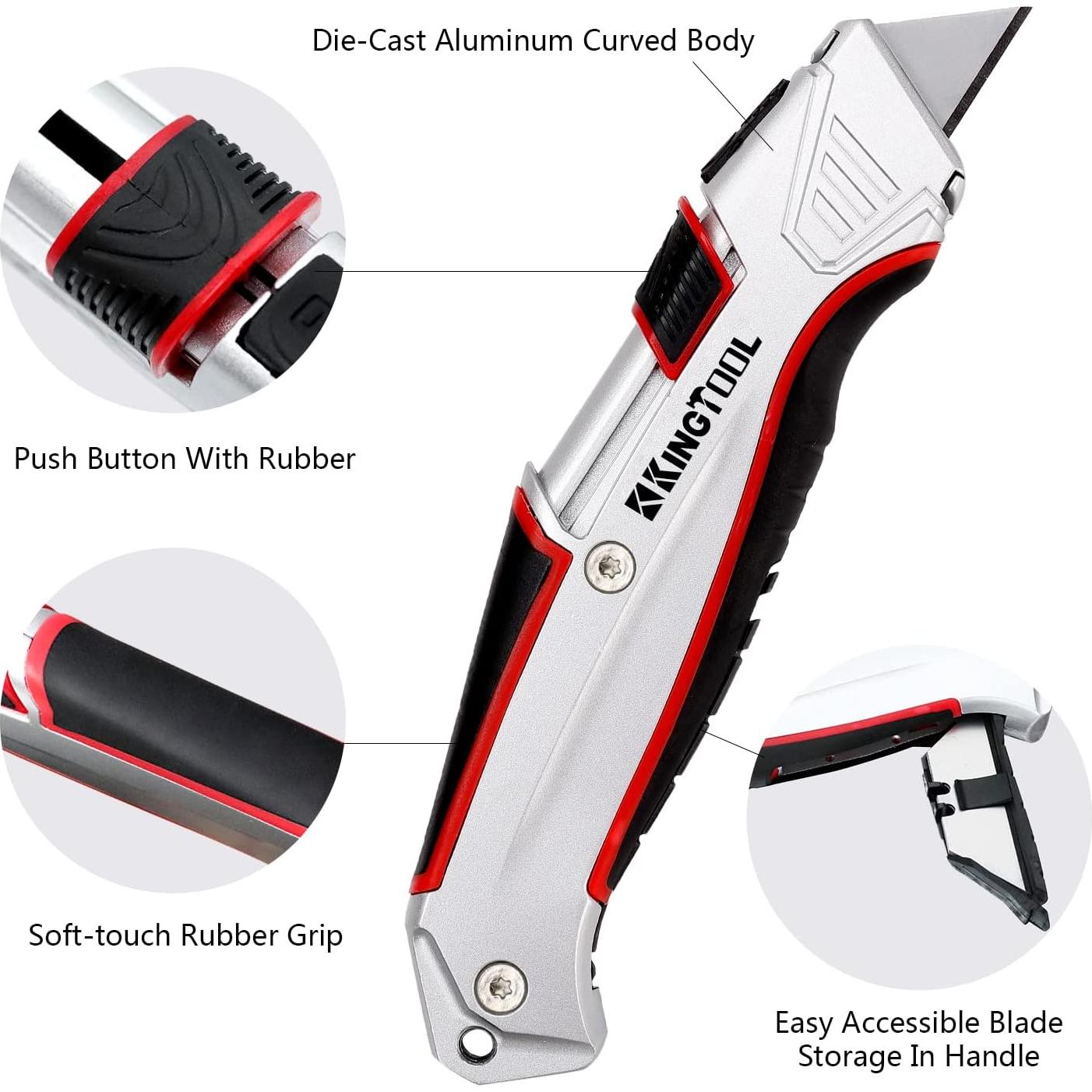 Cortador de Cajas Retráctil KingTool con 10 Cuchillas SK5