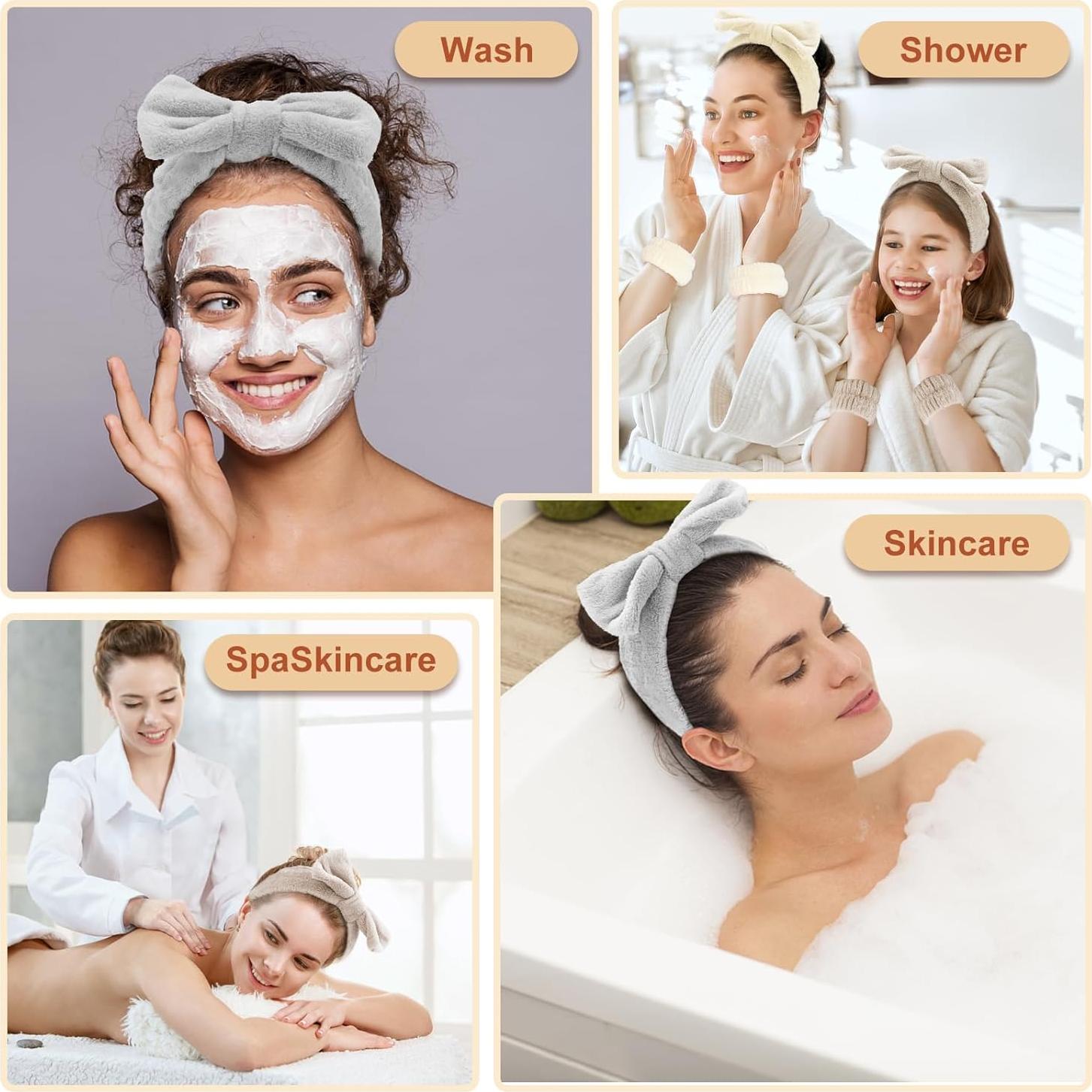 CAVETEE Set de 3 Bandas de Cabeza y 6 Muñequera Absorbente