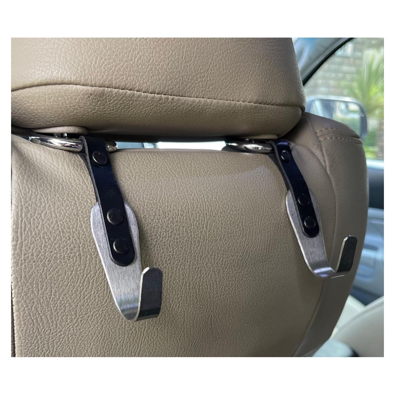 Ganchos para Reposacabezas IQ Labs - 2 Piezas Cuero Negro