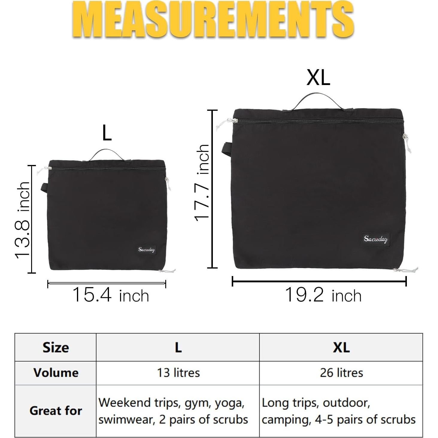 Bolsa de Lavandería Reutilizable SACREDAY L Negra Impermeable