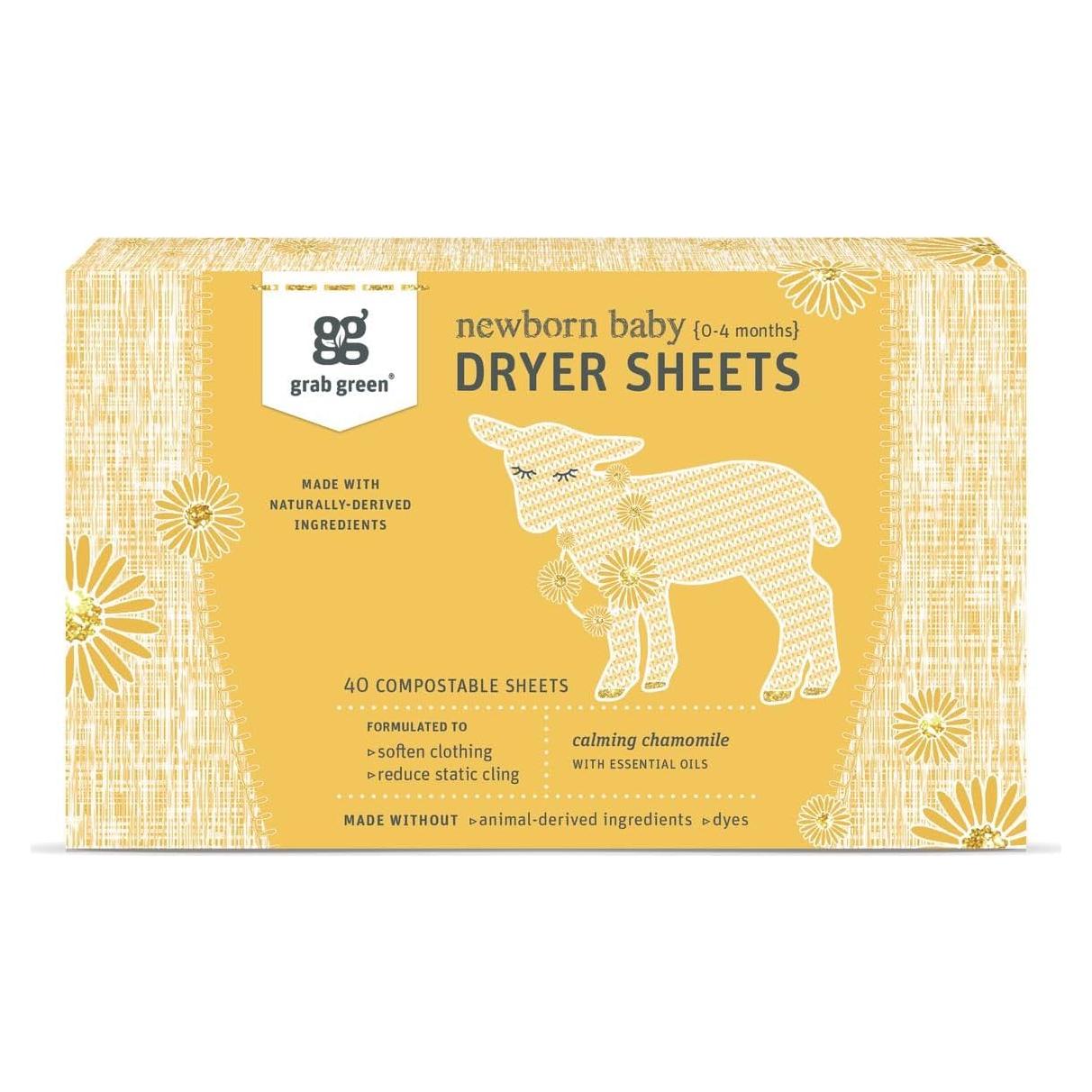 Hojas para Secadora Grab Green Bebés 40 Unidades Aroma Manzanilla