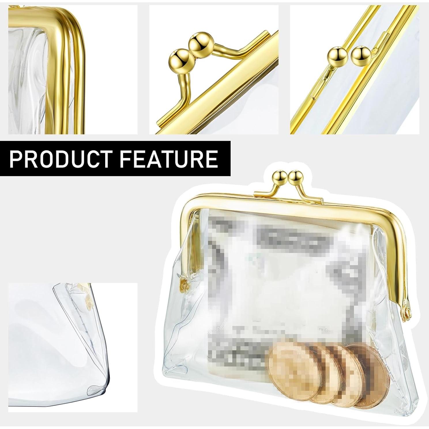 Monedero Transparente Weewooday 3 Piezas para Mujeres 7.1x9 cm