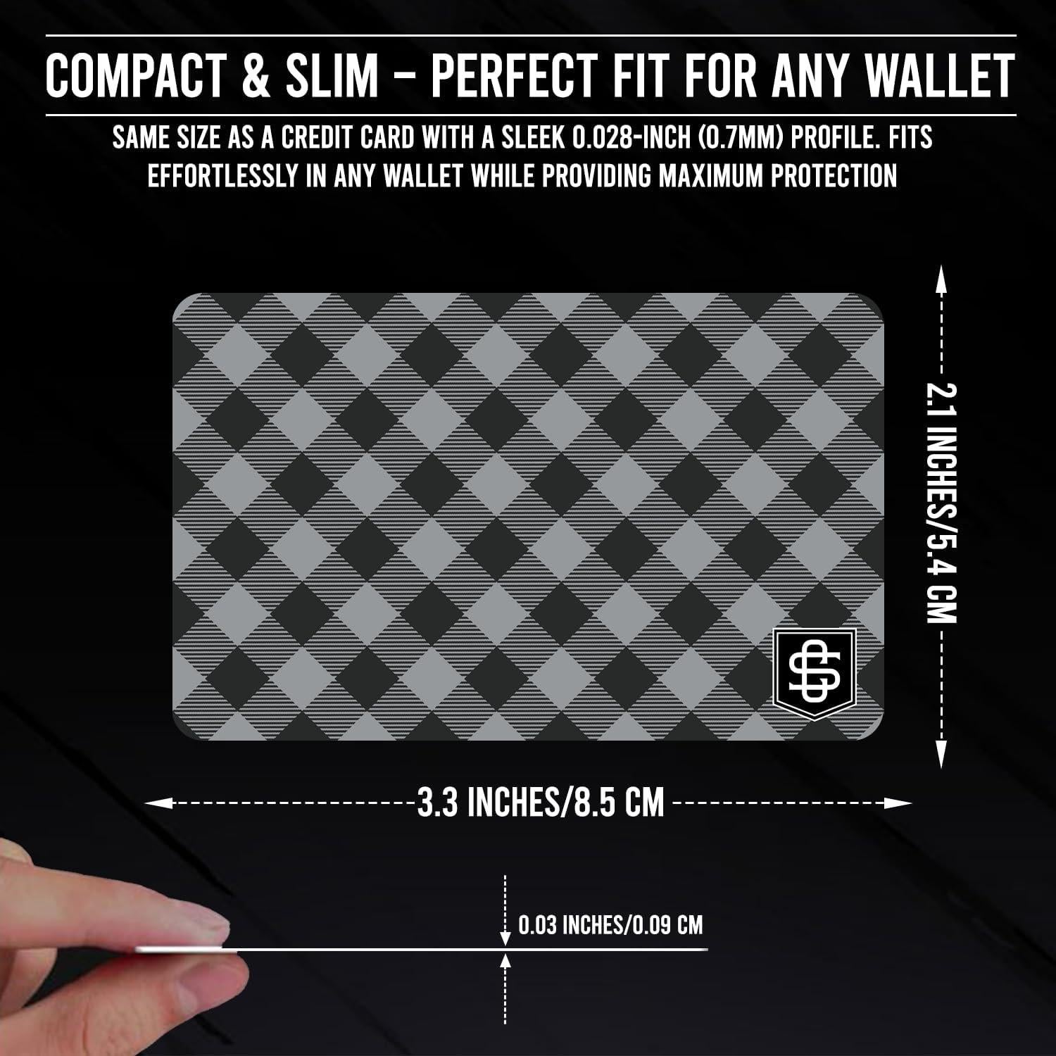 Tarjetas Bloqueadoras RFID Cryptid CS001 - 4 Unidades Cuadros Negros