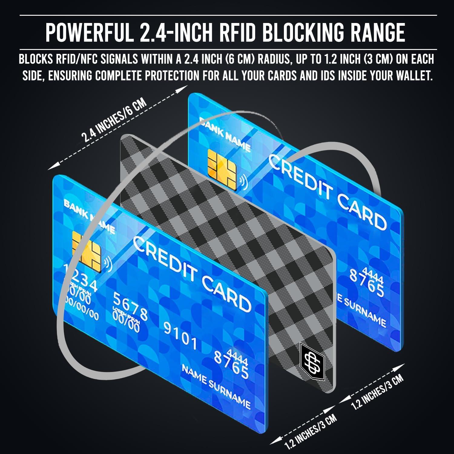Tarjetas Bloqueadoras RFID Cryptid CS001 - 4 Unidades Cuadros Negros