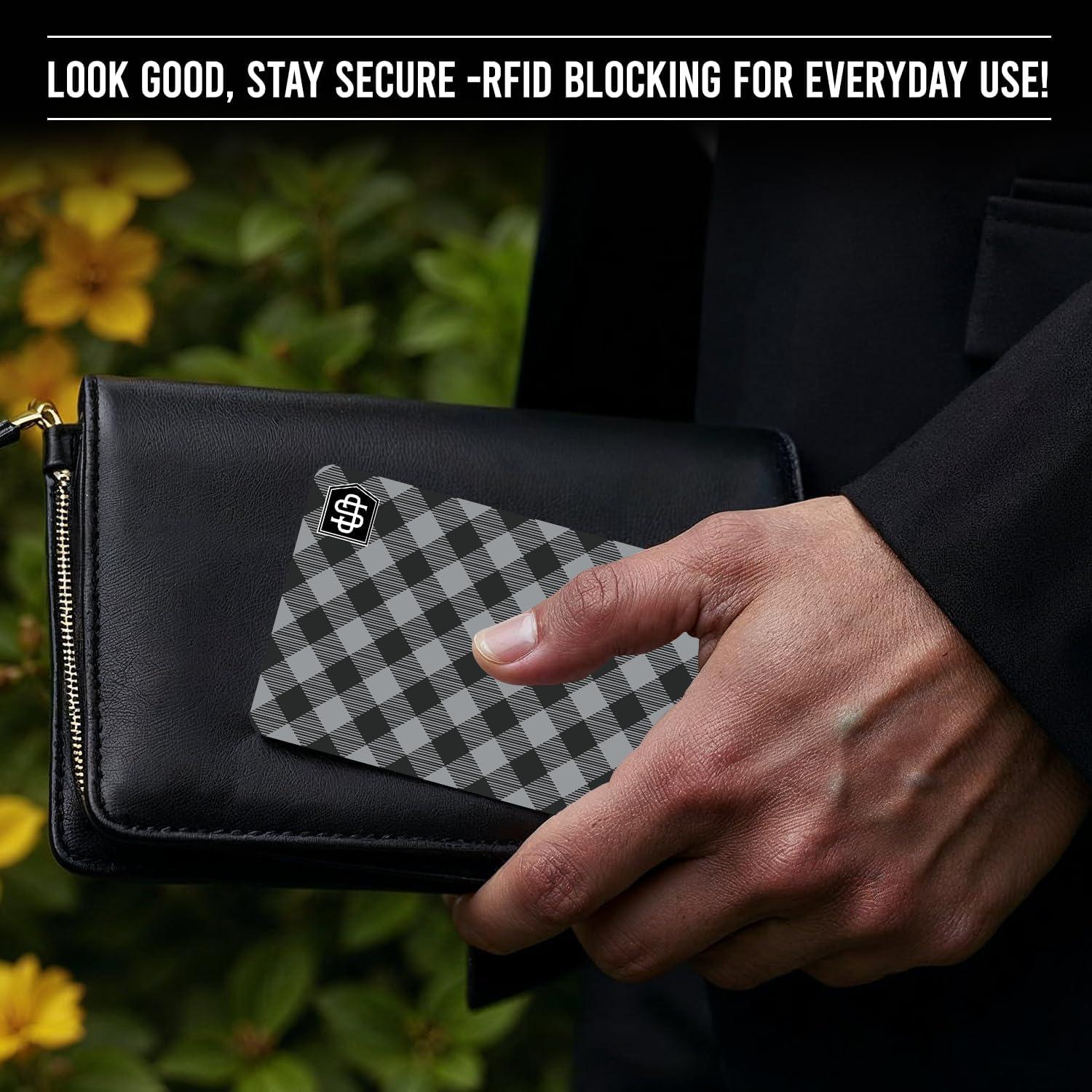 Tarjetas Bloqueadoras RFID Cryptid CS001 - 4 Unidades Cuadros Negros