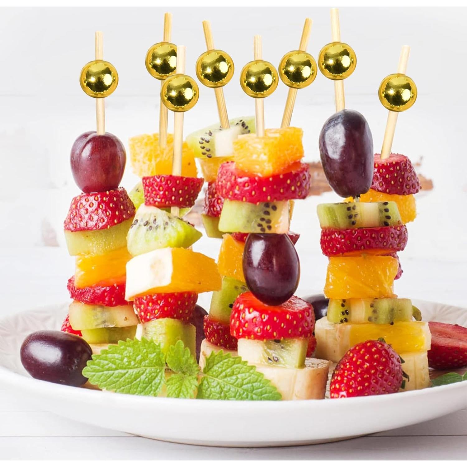 300 Palillos de Bambú Dorados para Aperitivos 11.9cm GuGen