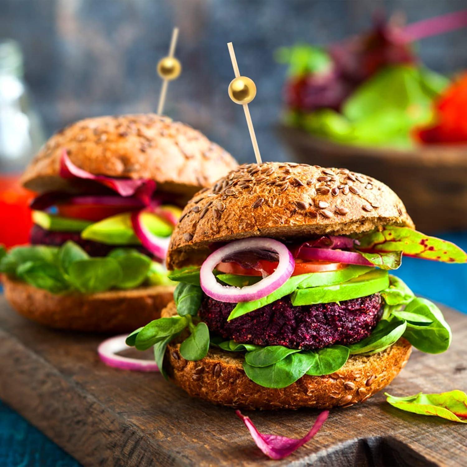 300 Palillos de Bambú Dorados para Aperitivos 11.9cm GuGen