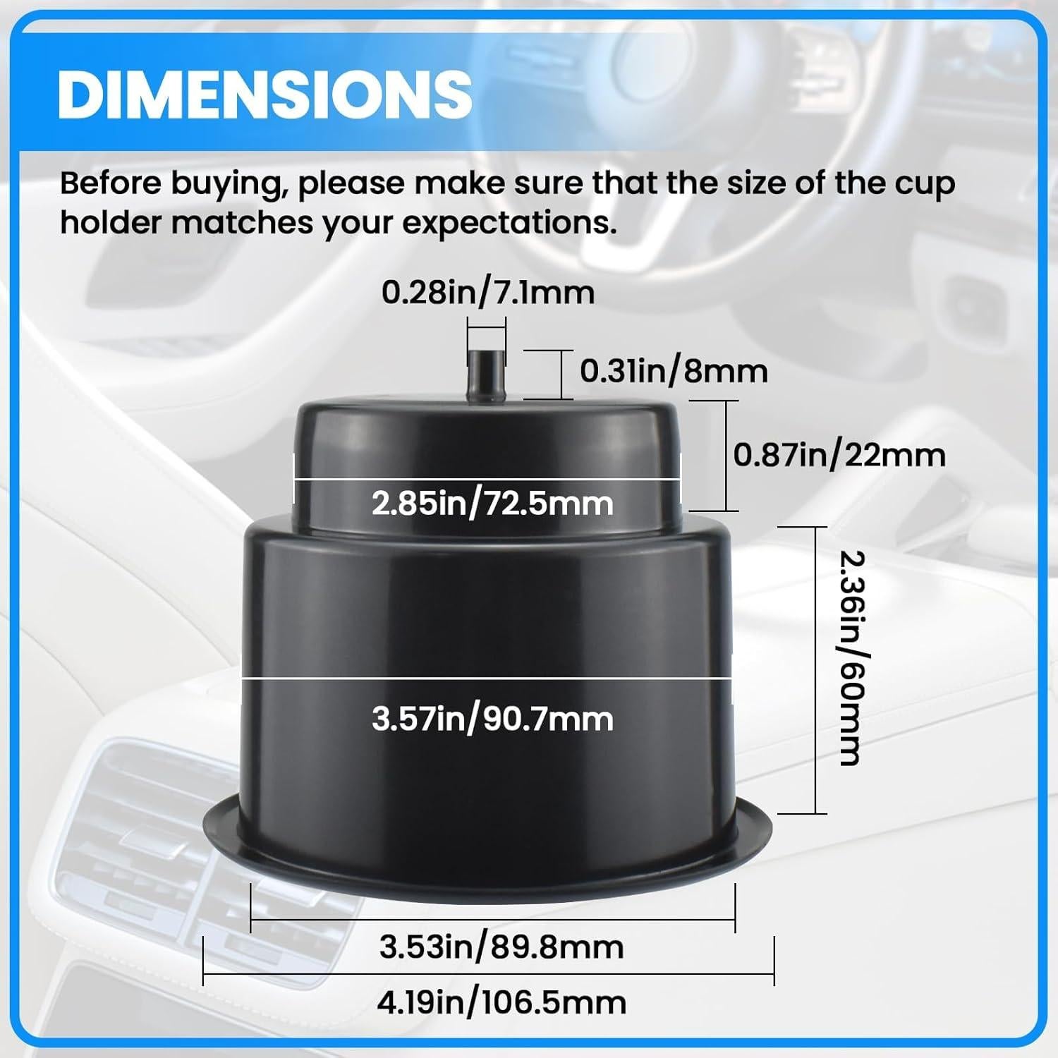 Soporte para Vaso Empotrado SDTC Tech - 2 Piezas, Plástico ABS