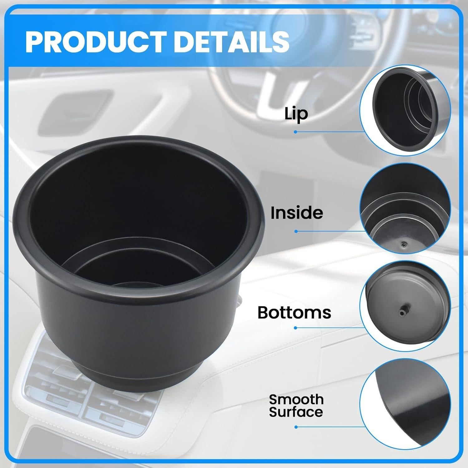 Soporte para Vaso Empotrado SDTC Tech - 2 Piezas, Plástico ABS