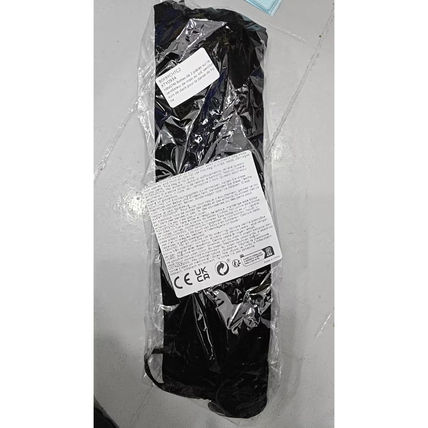 2 Piezas Abanicos de Mano HINGTAI Plegables para Baile Negro