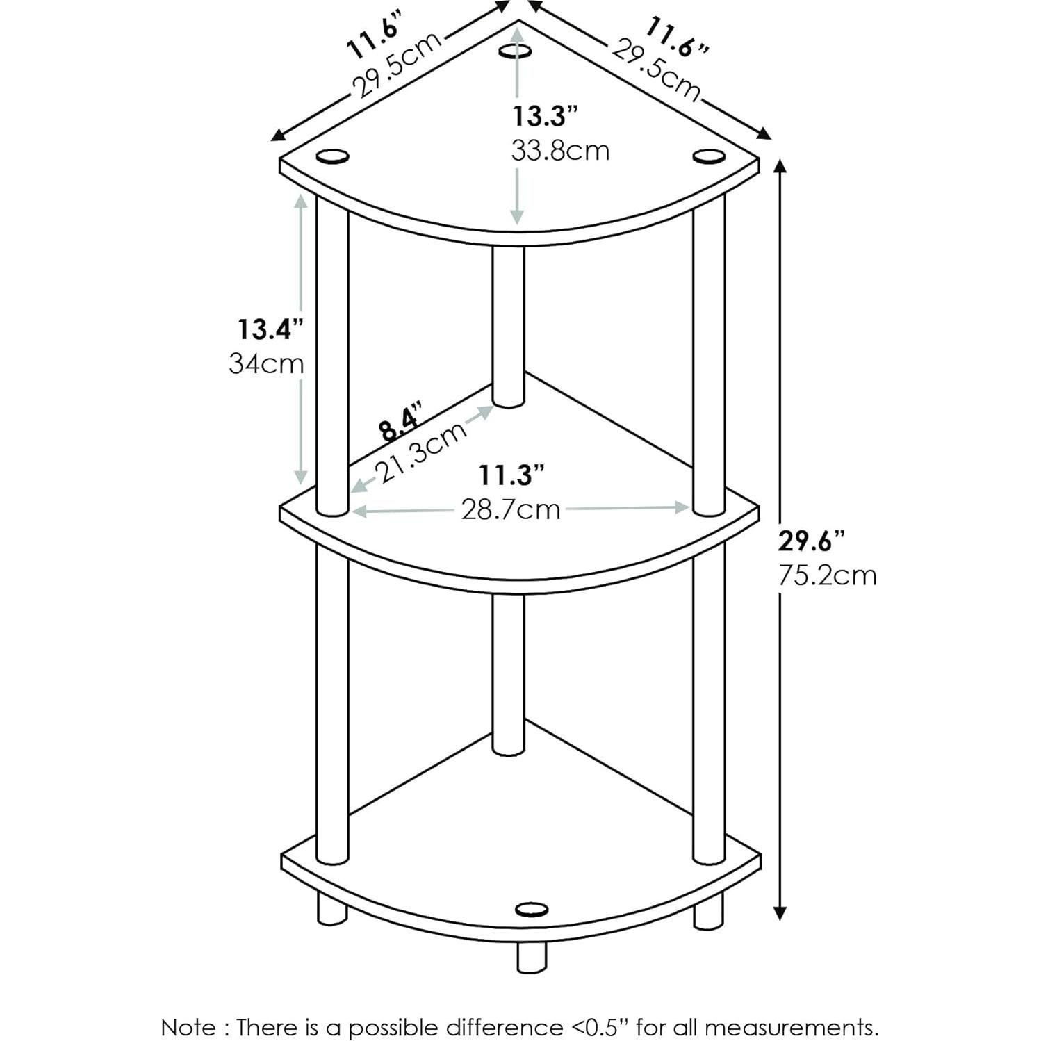 Estante de Esquina Reversible Furinno Turn-N-Tube 3 Niveles
