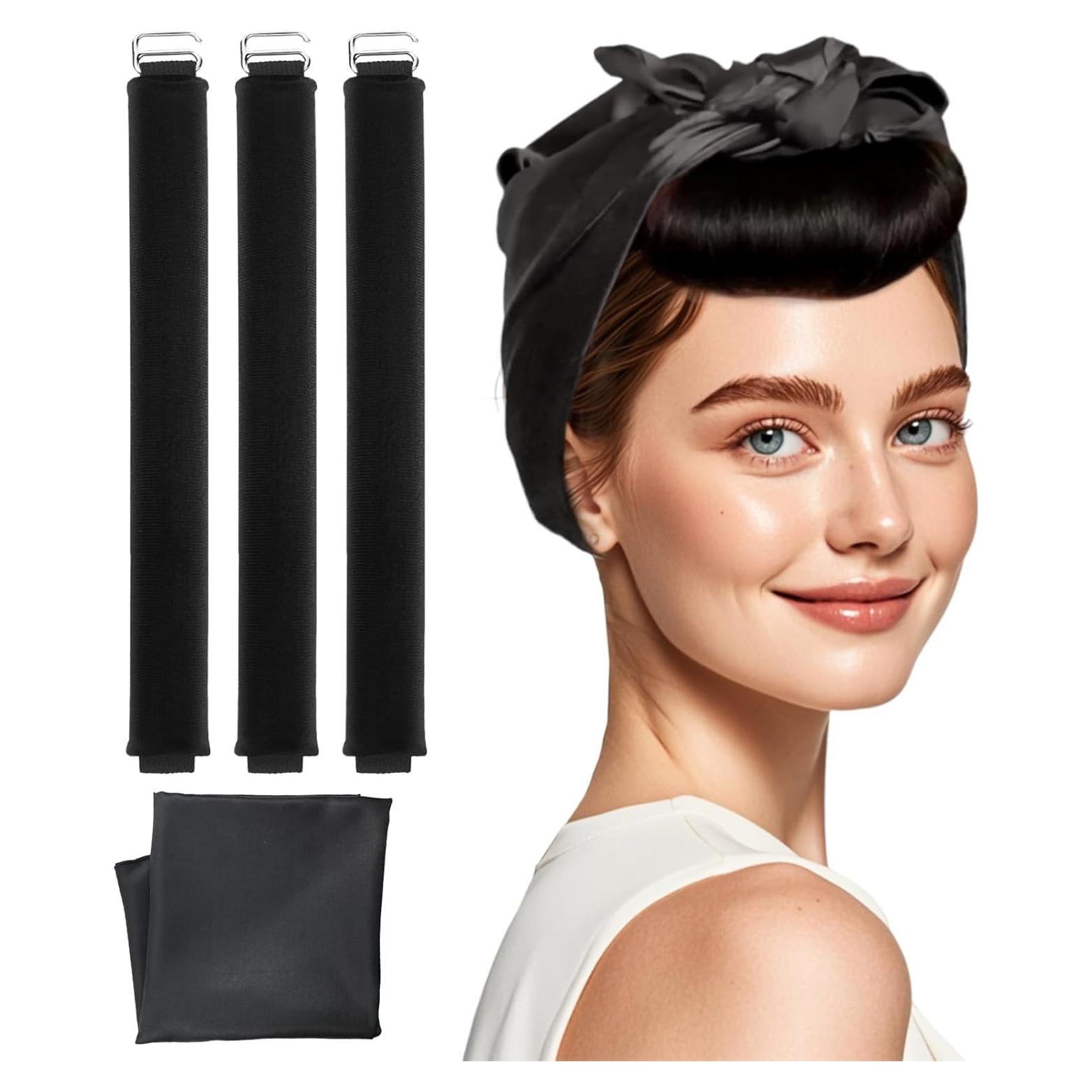 Juego de Rizador de Cabello Sin Calor SOIDHSID Negro 24x9.5cm