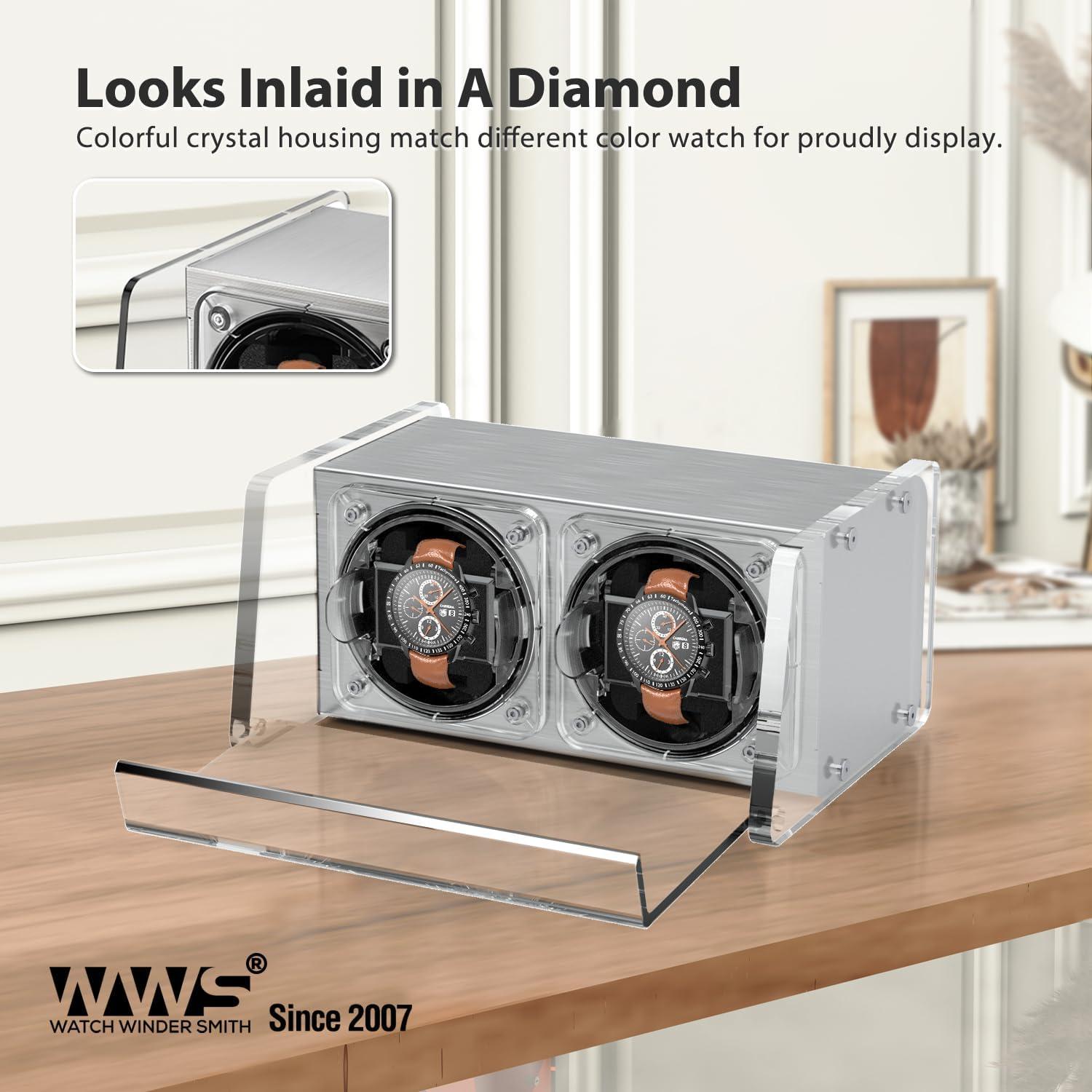 Enrollador de Relojes Automáticos Watch Winder Smith Doble Transparente