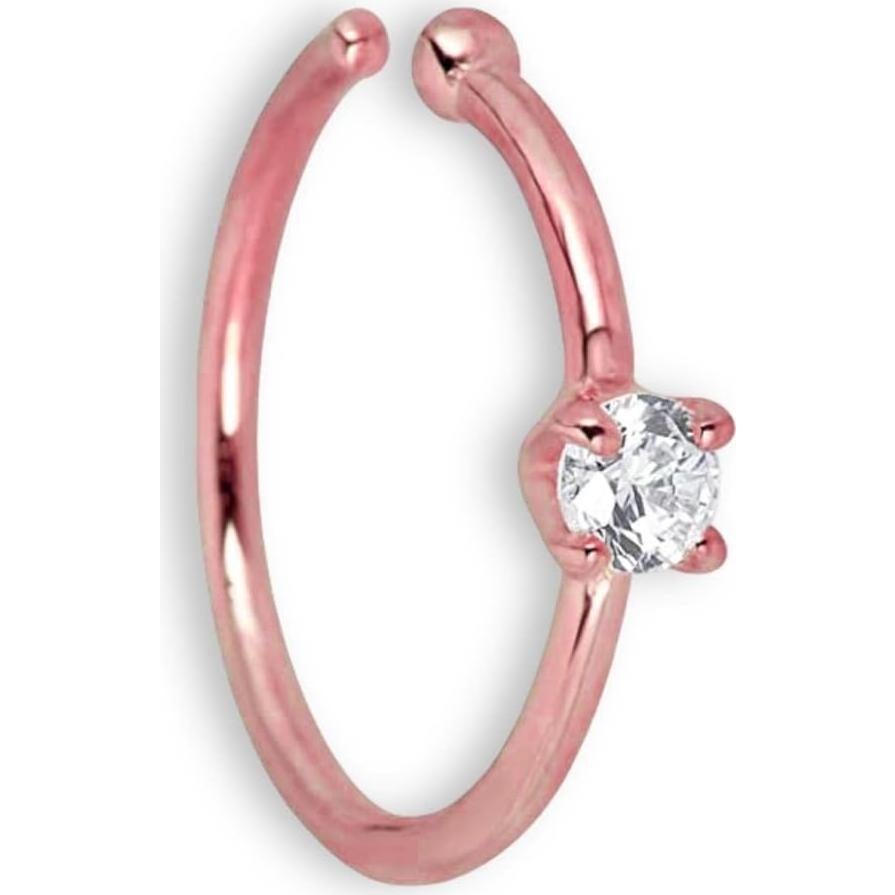 Anillo de Nariz de Diamante 0.05ct Oro Blanco 14K o Amarillo