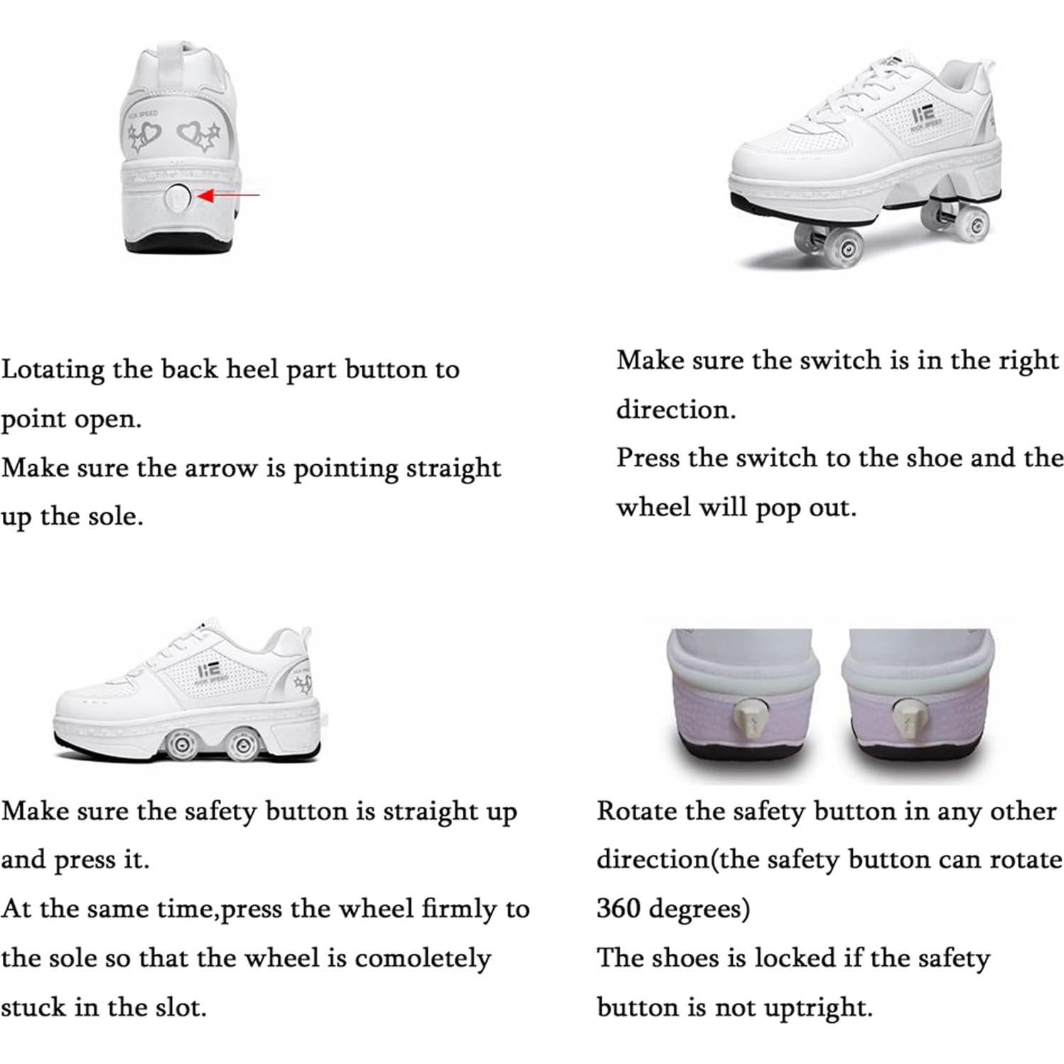 Zapatos de Patines 2 en 1 Quanzhou 32.9x26cm para Niños