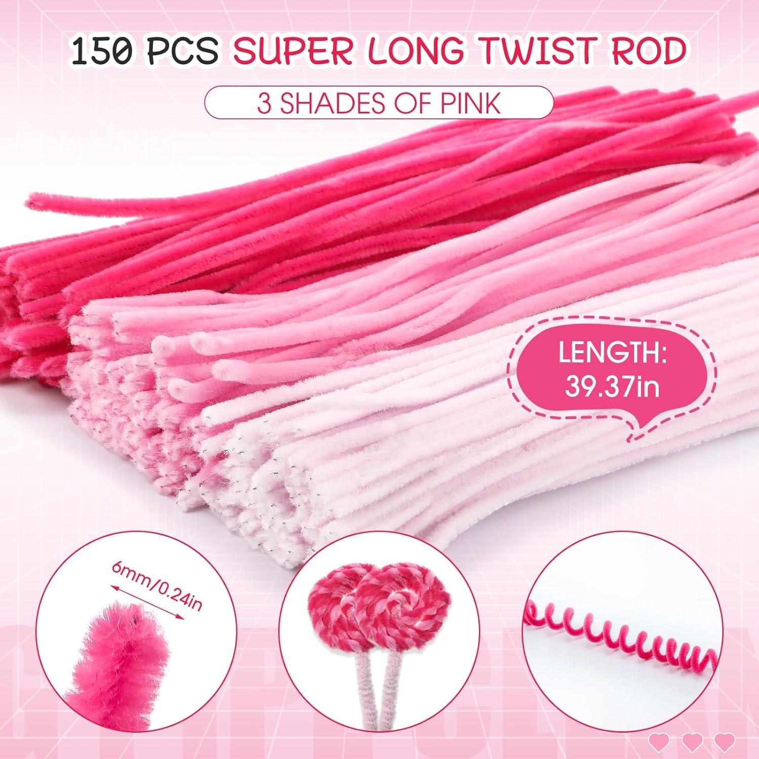 Limpiadores de Tubos Extra Largos RoundFunny 150 Pcs 99 cm Rosa