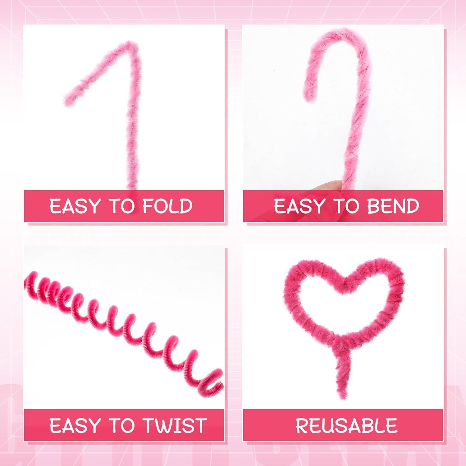 Limpiadores de Tubos Extra Largos RoundFunny 150 Pcs 99 cm Rosa