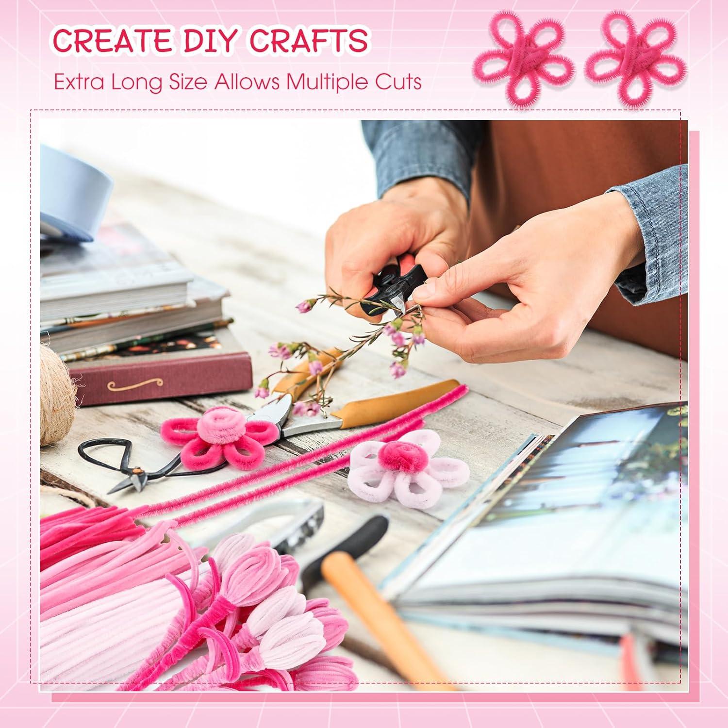 Limpiadores de Tubos Extra Largos RoundFunny 150 Pcs 99 cm Rosa