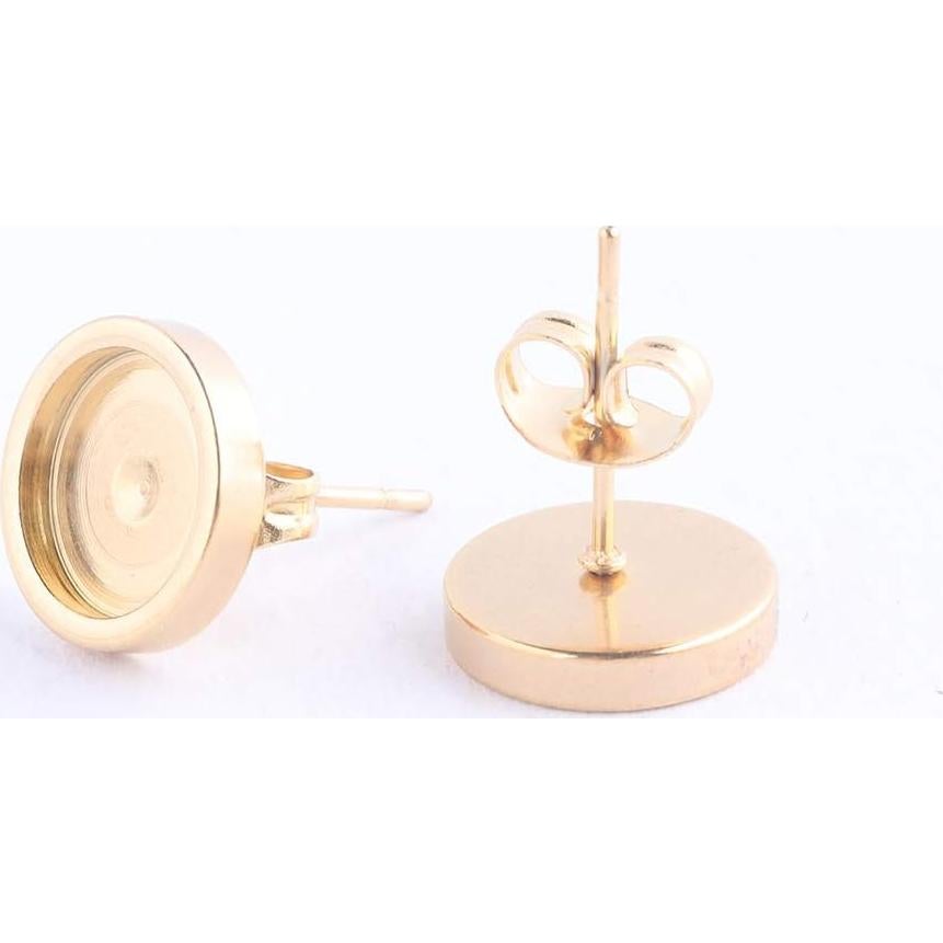 20 Piezas Base de Pendientes Reidgaller Acero Inoxidable 8mm